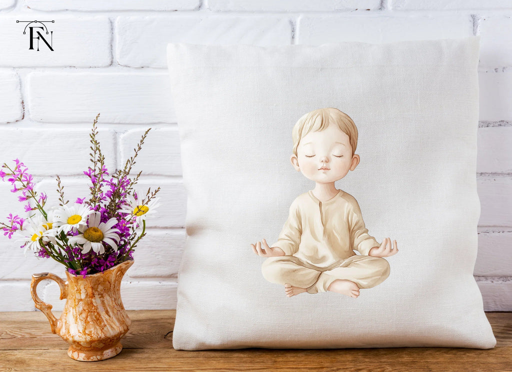 Boy Meditating Illustration Clipart Bundle
