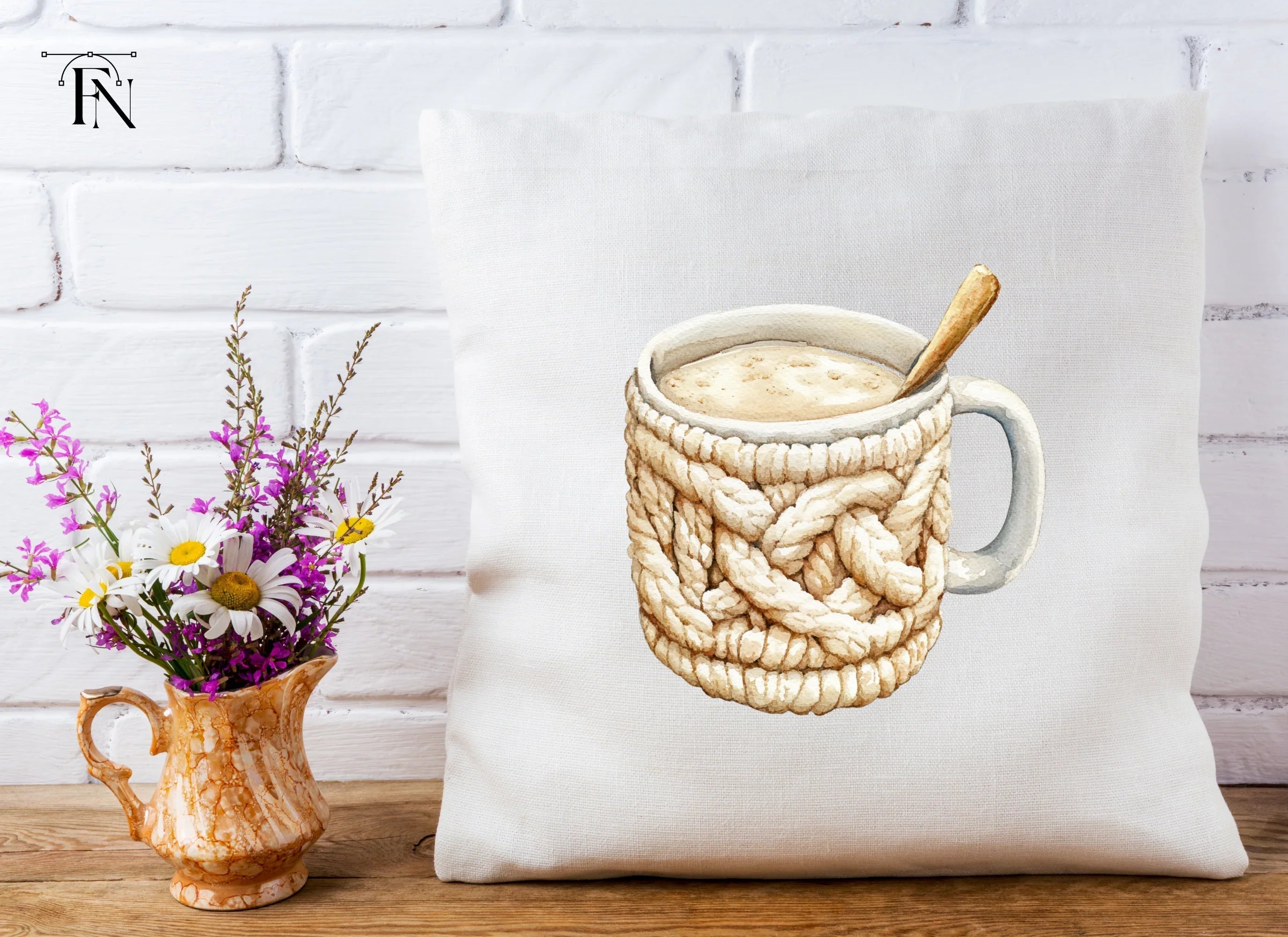 Cozy Knitted Warm Drink Clipart Bundle
