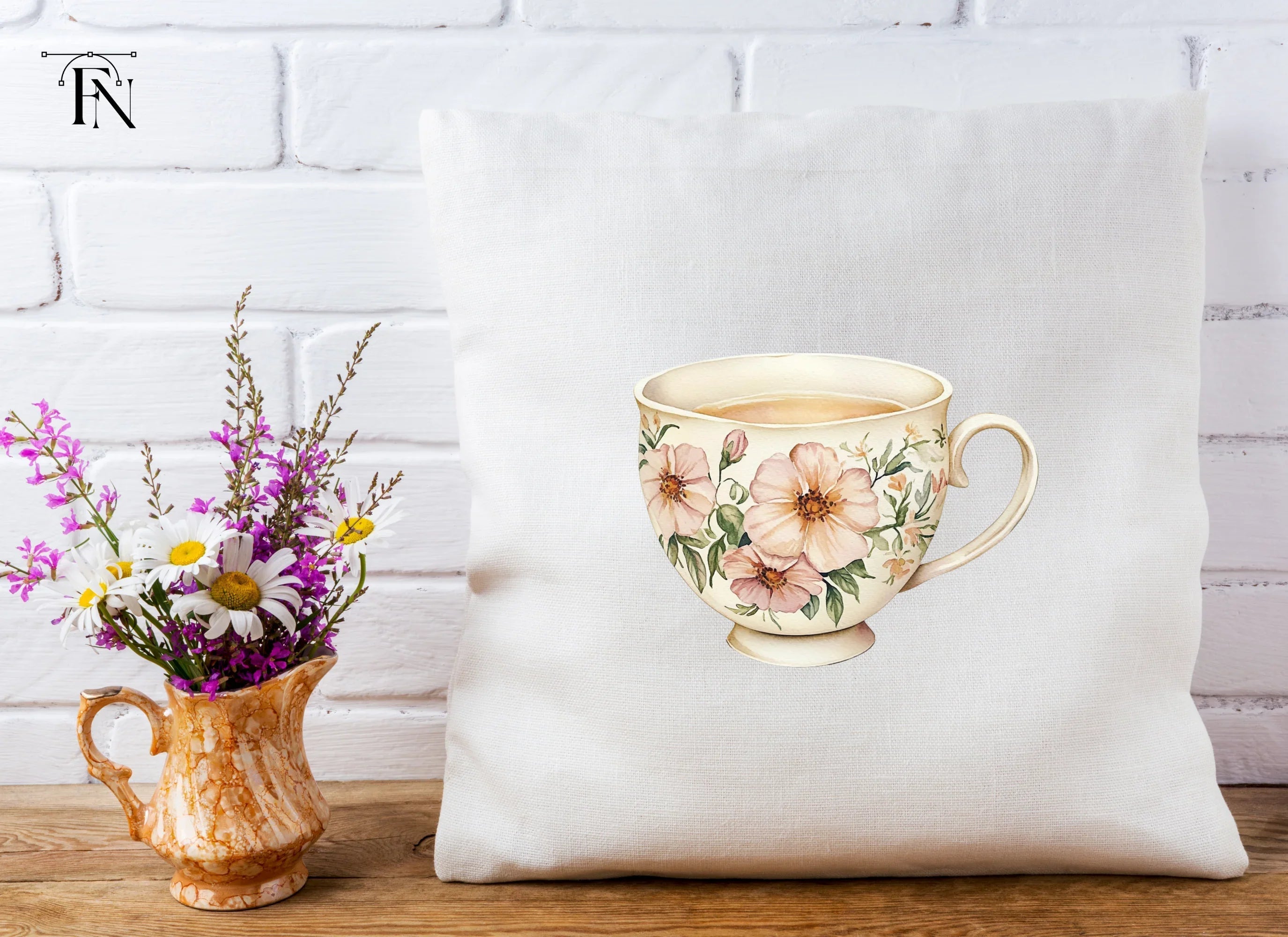 Elegant Floral Teacups Clipart Bundle