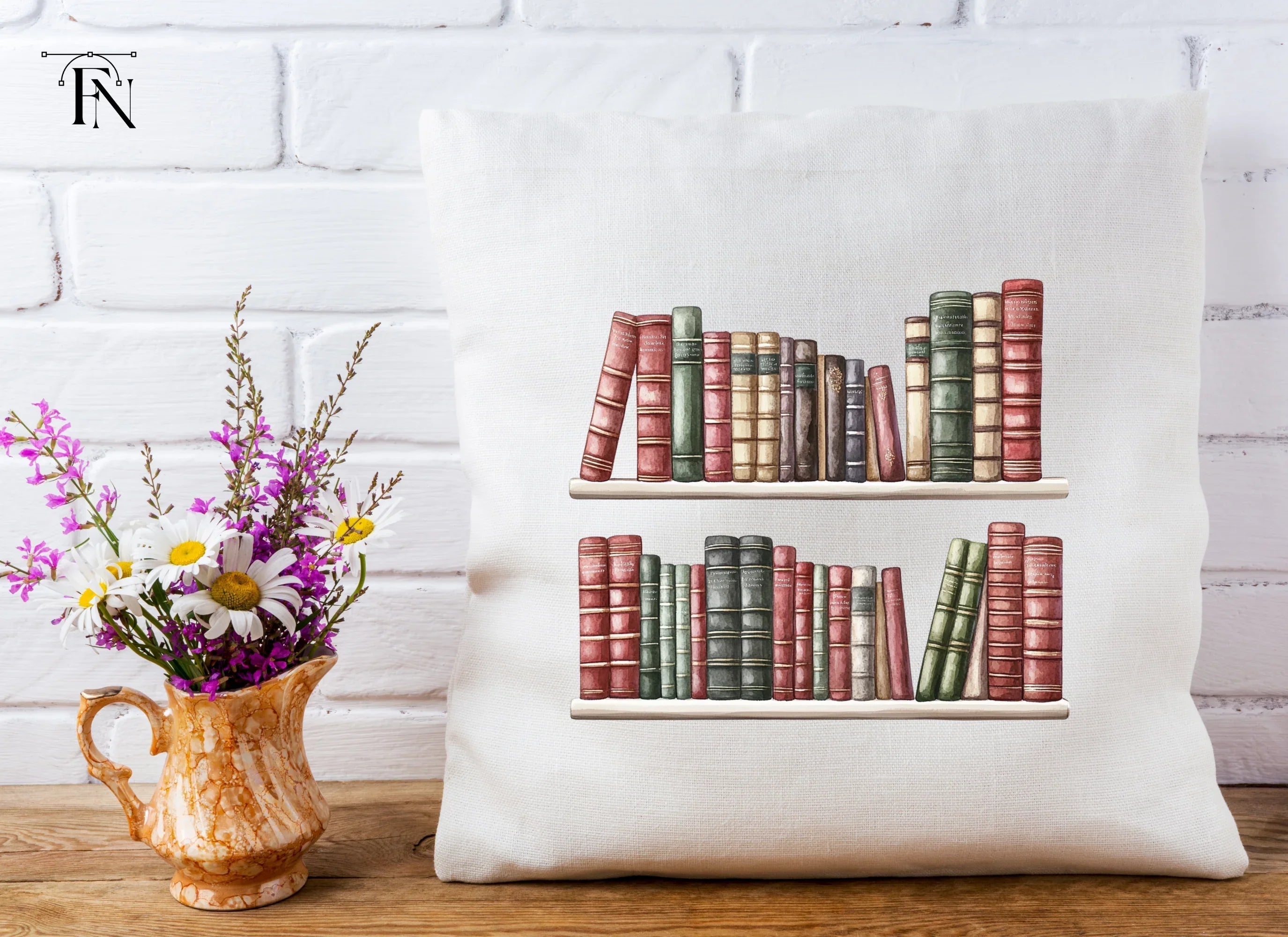Vintage Bookshelf Clipart Bundle