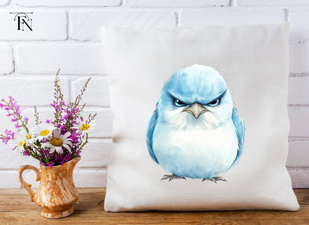 Angry Blue Bird Illustration Clipart Bundle