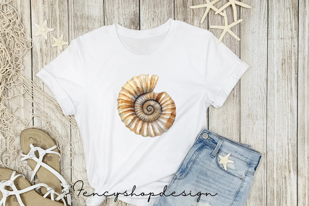 Seashell Ammonite Clipart Bundle