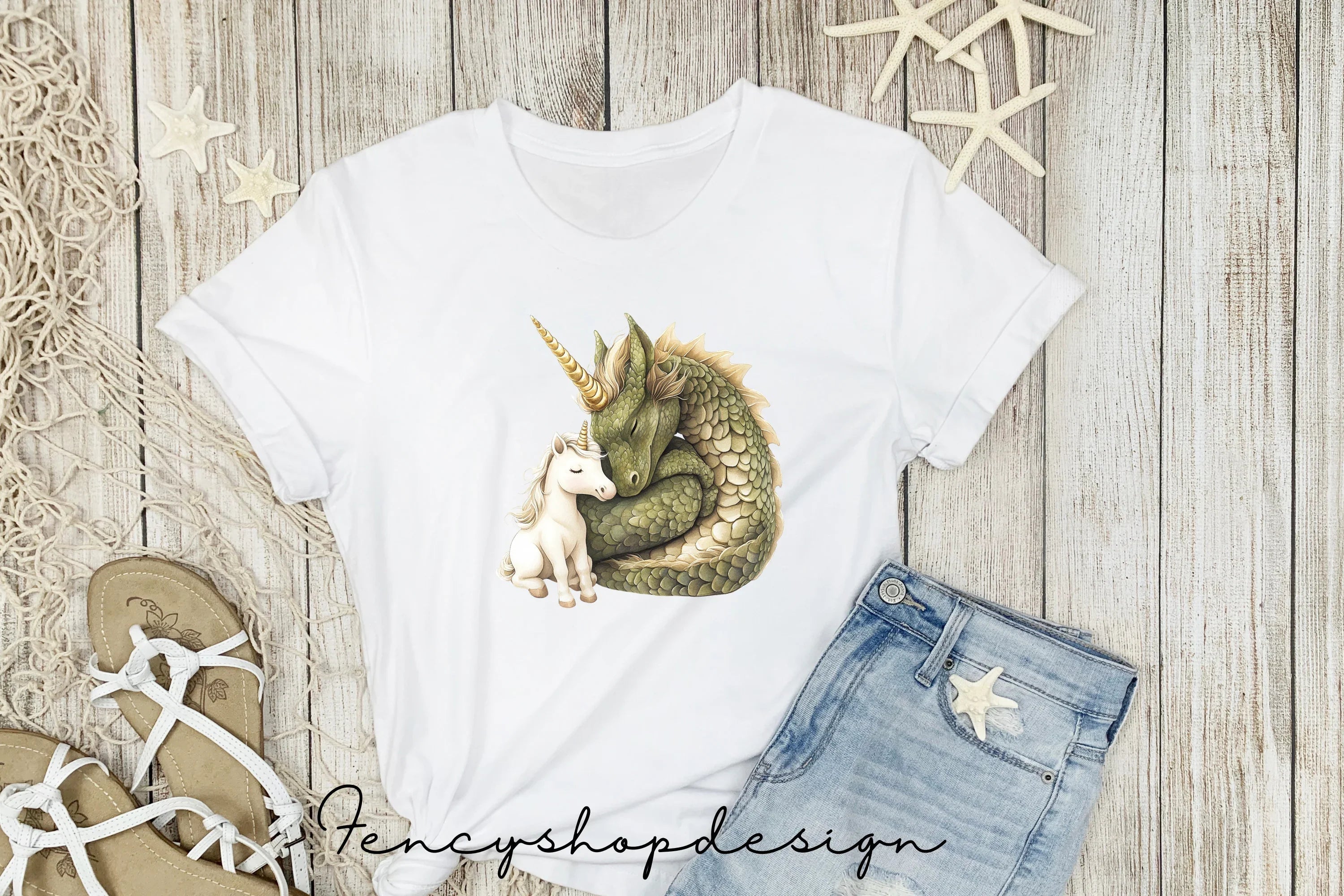Fantasy Dragon and Unicorn Clipart Bundle