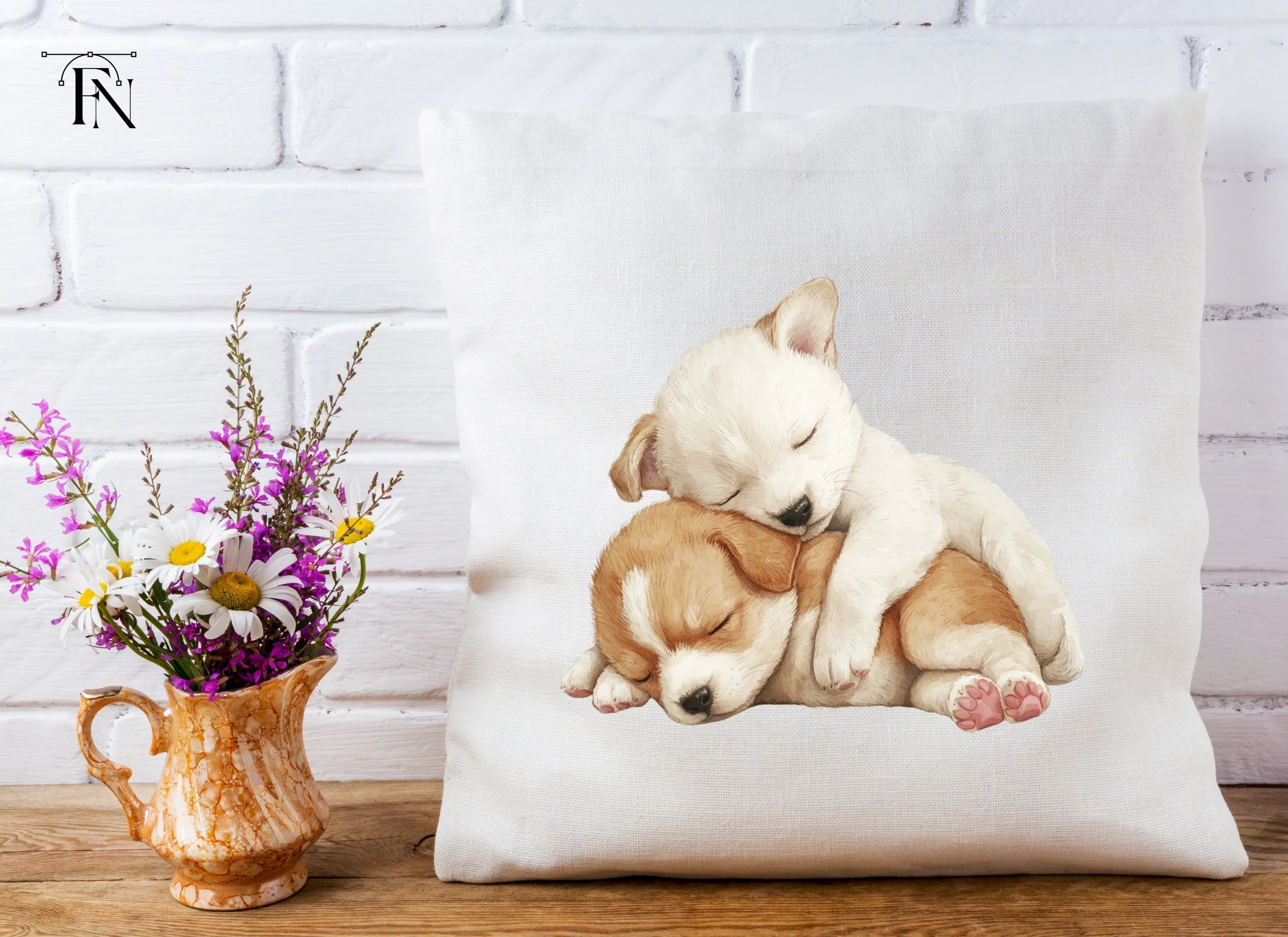 Adorable Sleeping Puppies Clipart Bundle