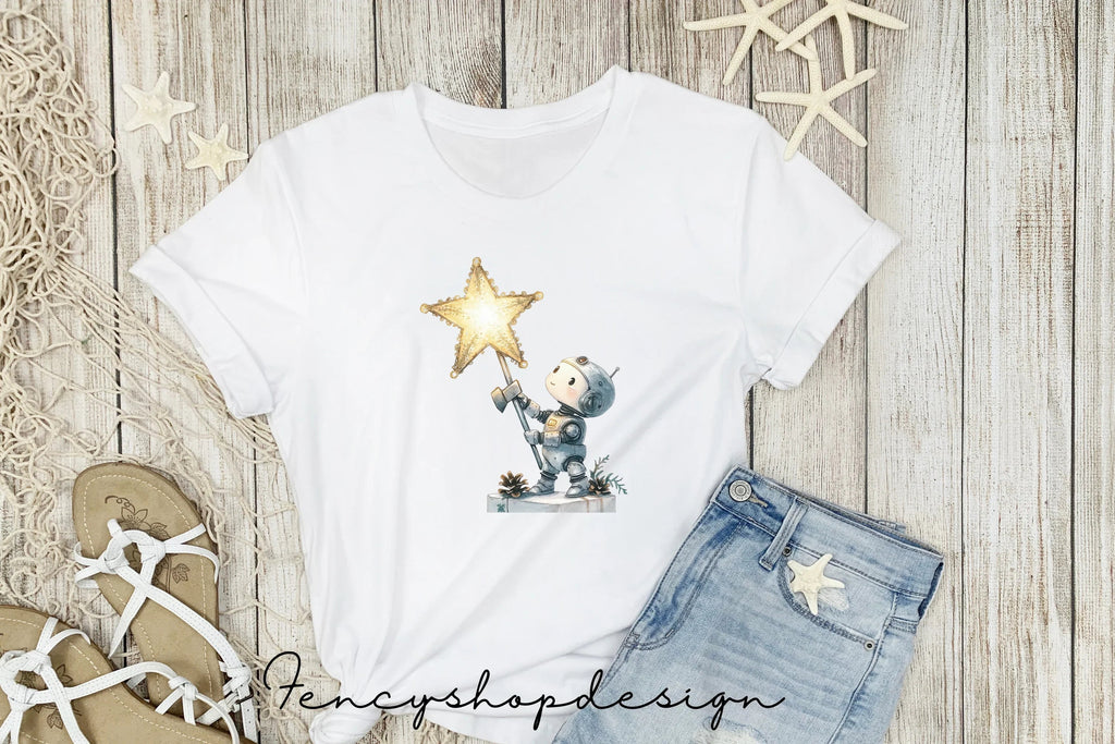 Christmas Robots Gift Exchange Clipart Bundle