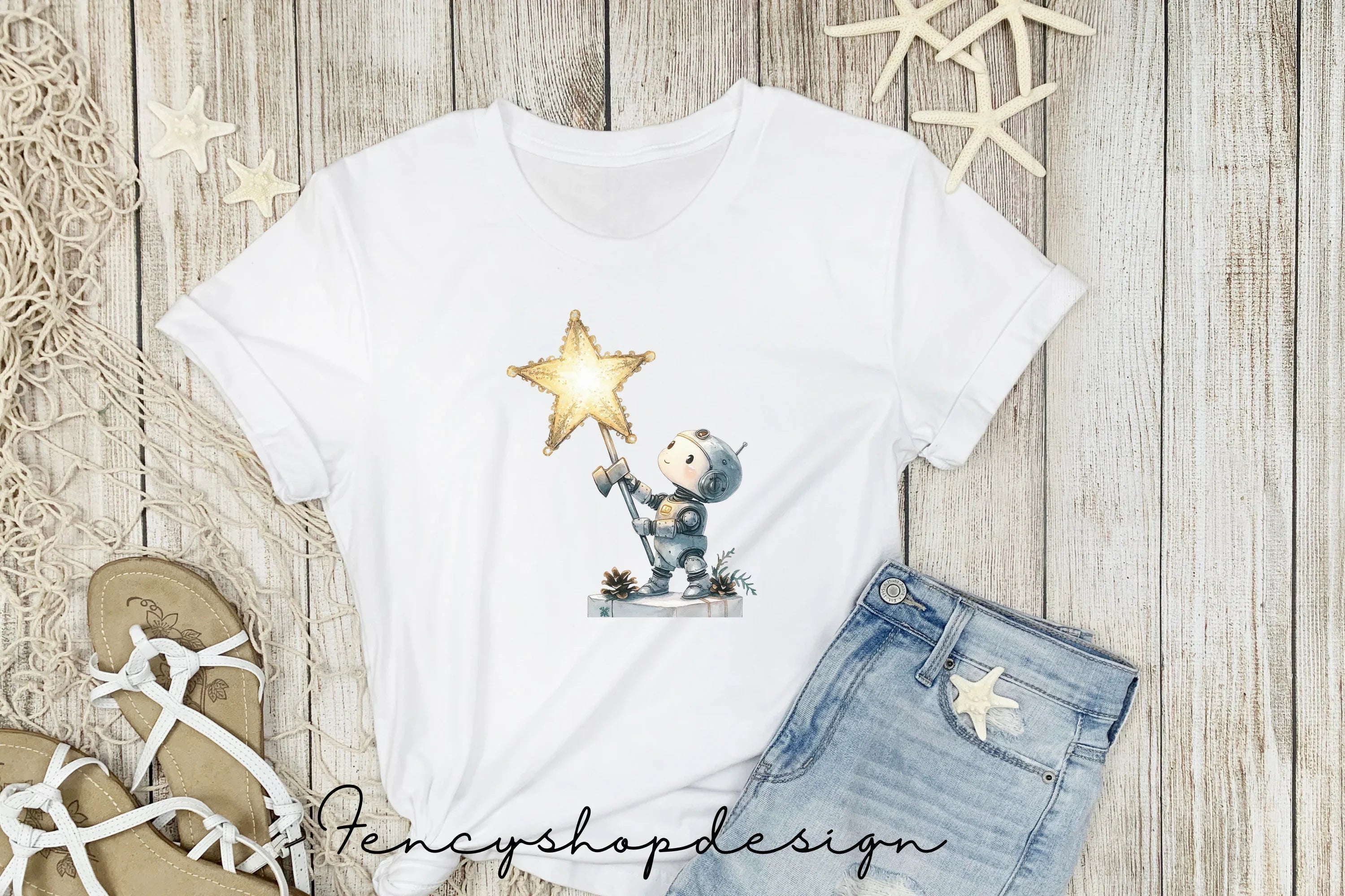 Christmas Robots Gift Exchange Clipart Bundle
