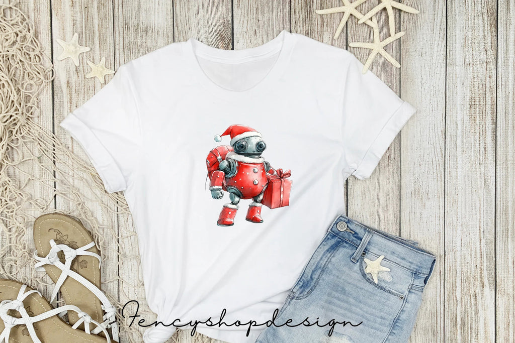 Christmas Robot Clipart Bundle