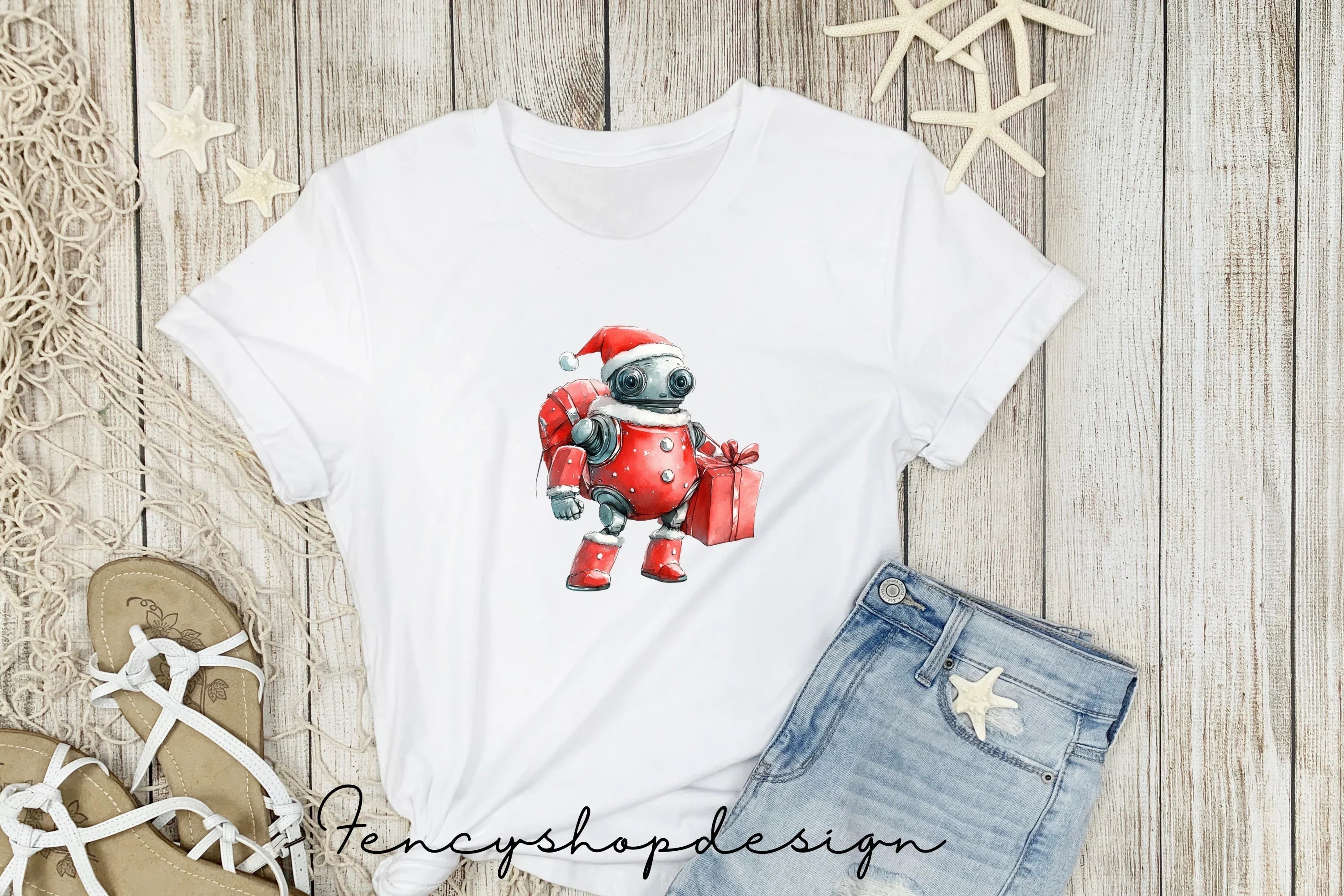 Christmas Robot Clipart Bundle