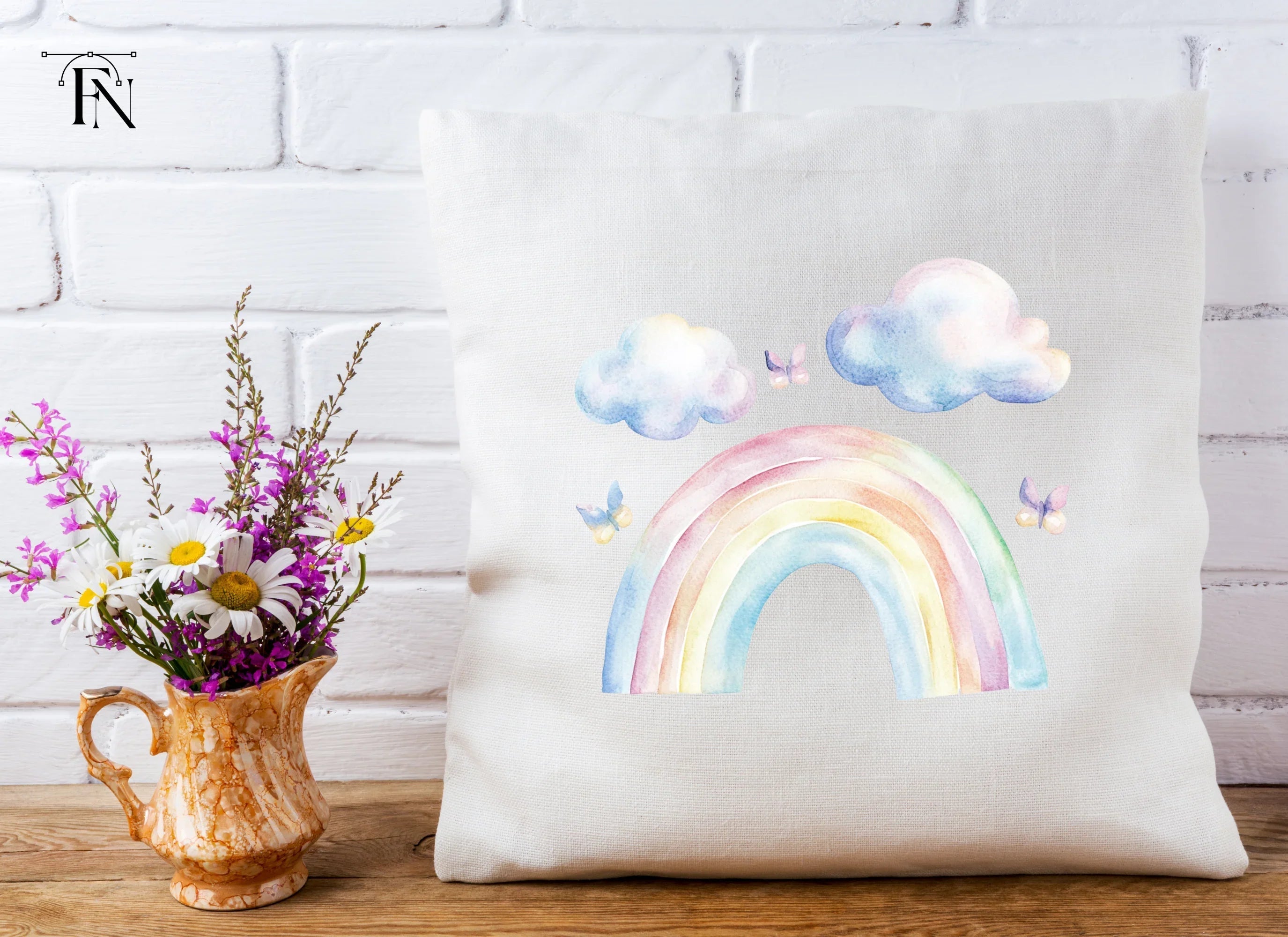 Rainbow Butterflies Clipart Bundle