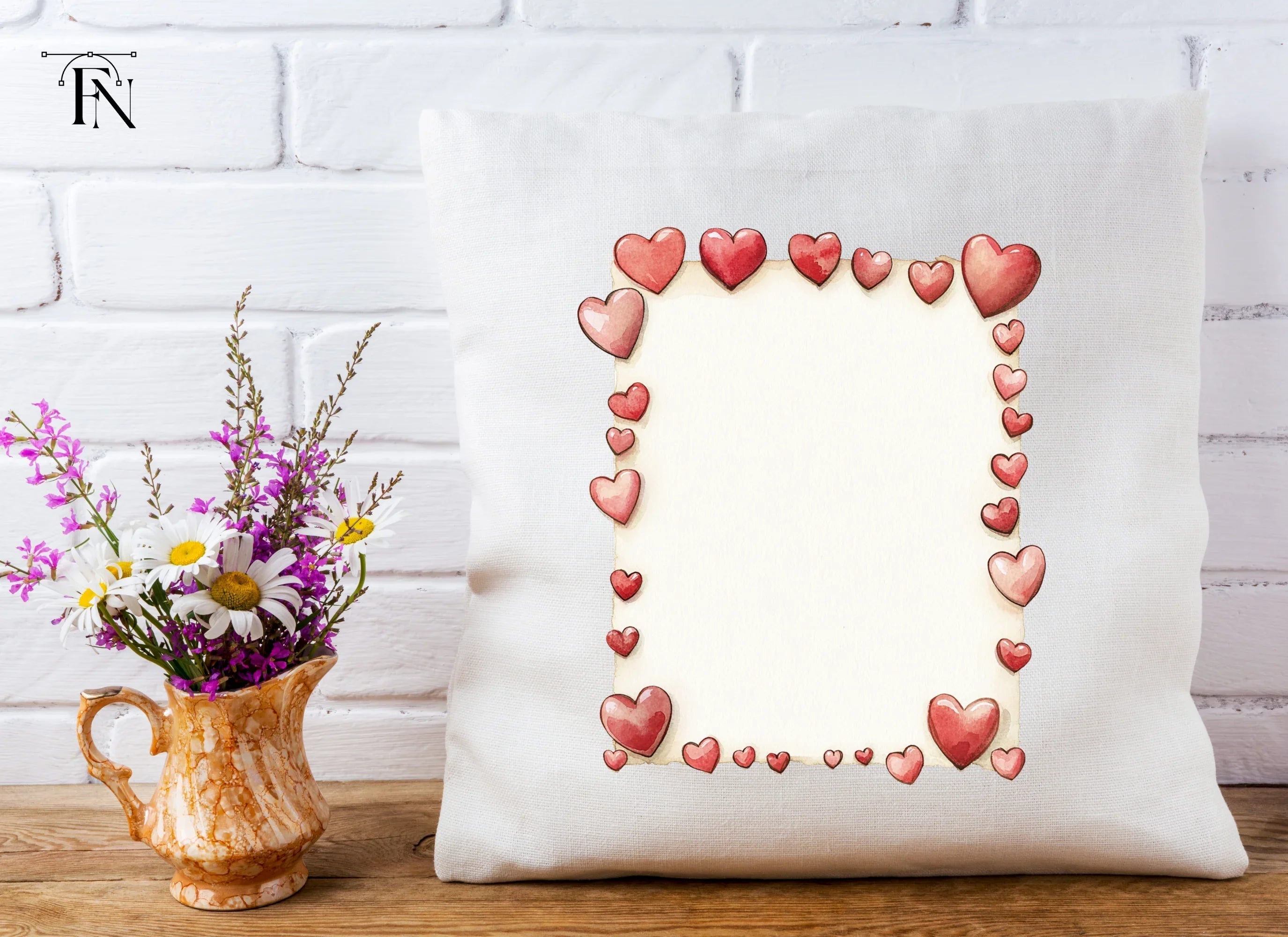 Romantic Heart Border Clipart Bundle