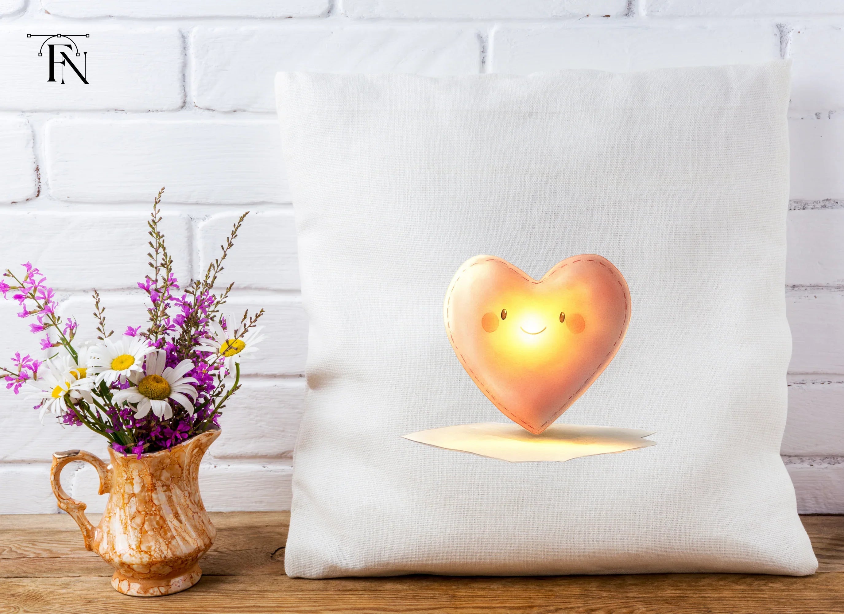 Glowing Happy Heart Clipart Bundle