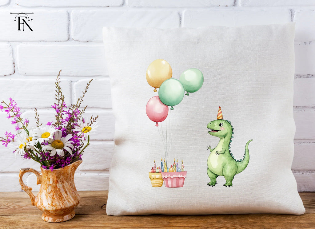 Dinosaur Birthday Cake Balloons Clipart Bundle