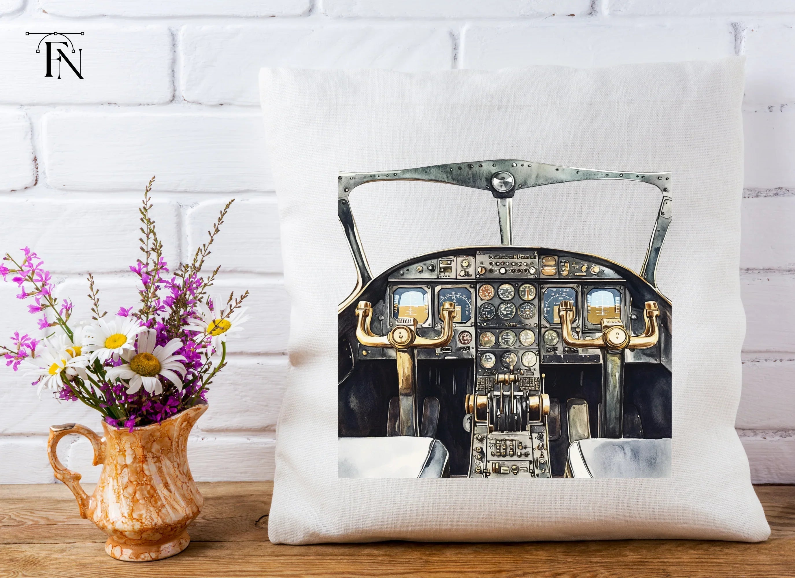 Vintage Airplane Cockpit Clipart Bundle