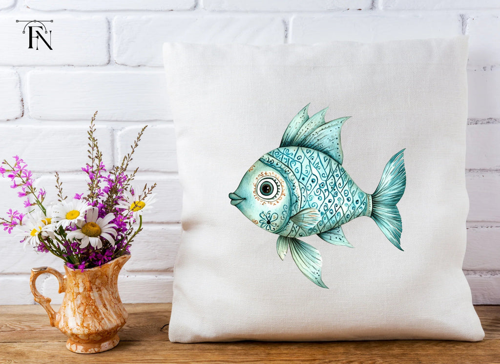 Decorative Blue Fish Clipart Bundle