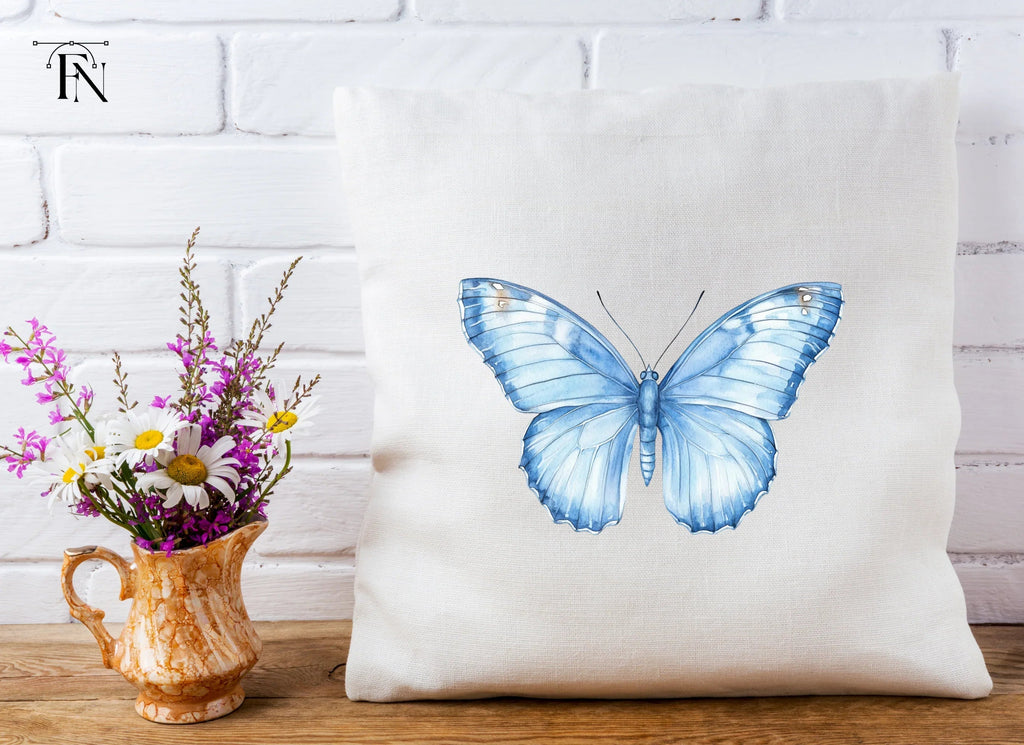 Light Blue Butterfly Clipart Bundle