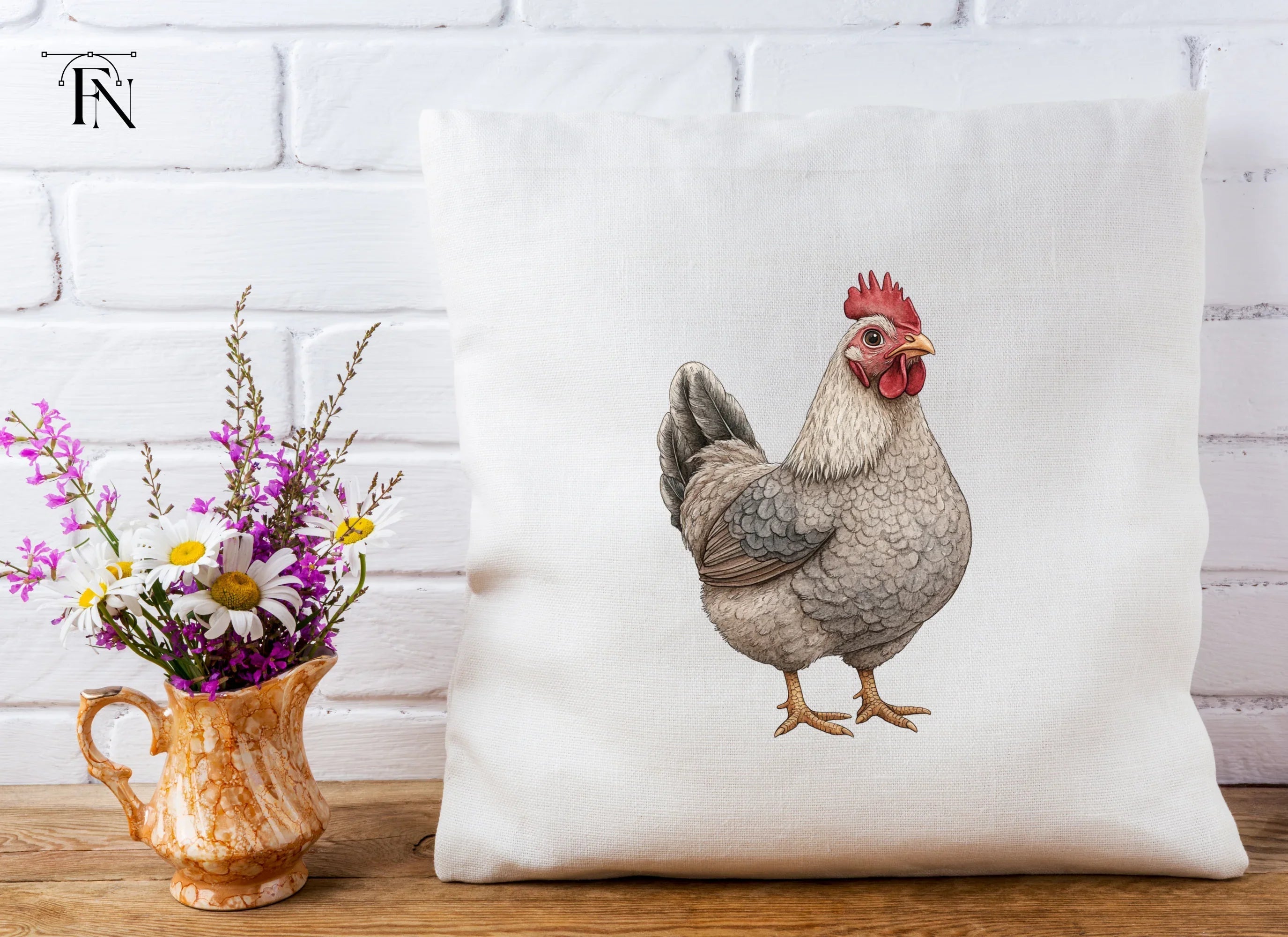 Grey Hen Farm Animal Clipart Bundle