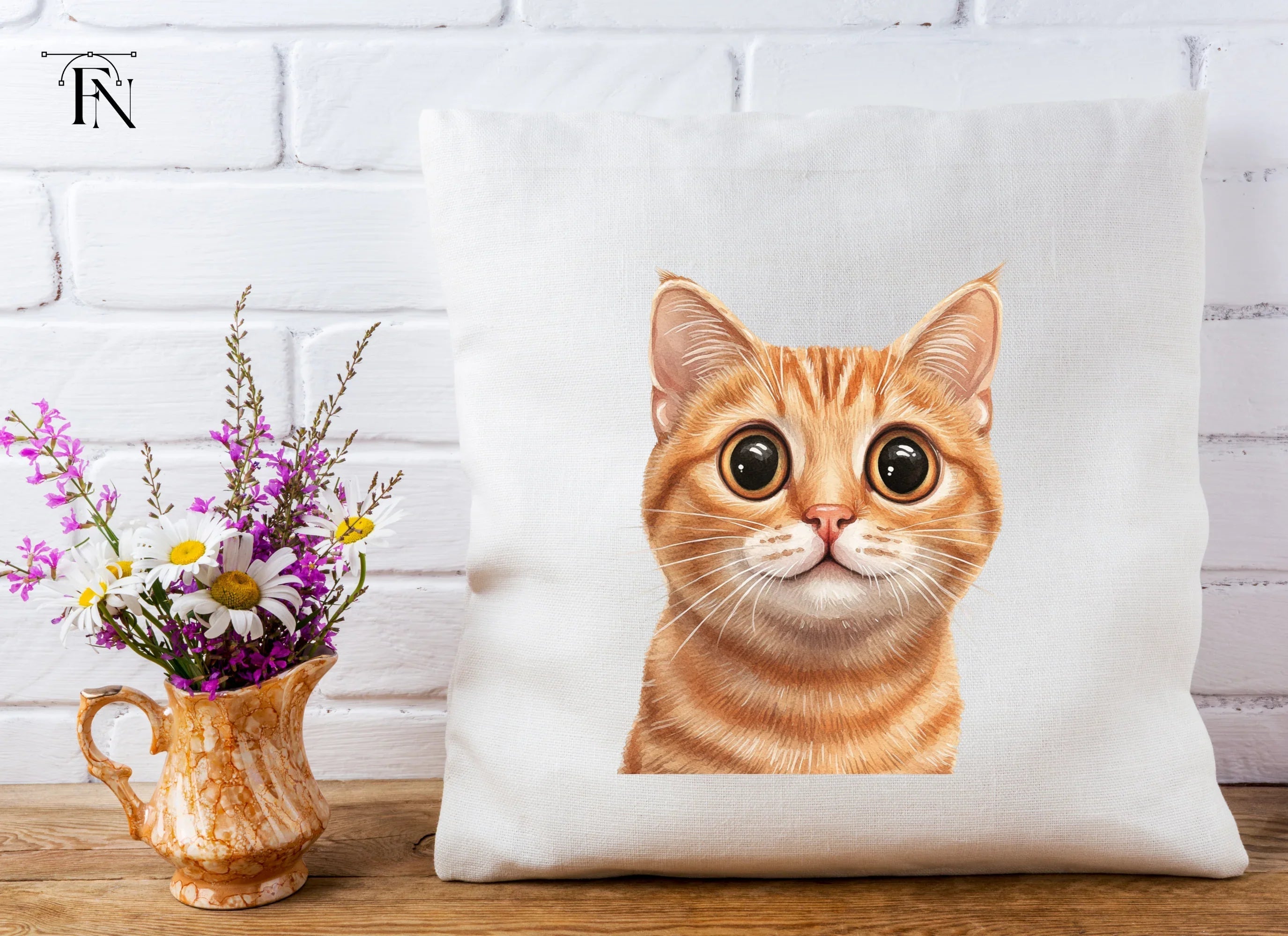 Orange Cat Faces Clipart Bundle