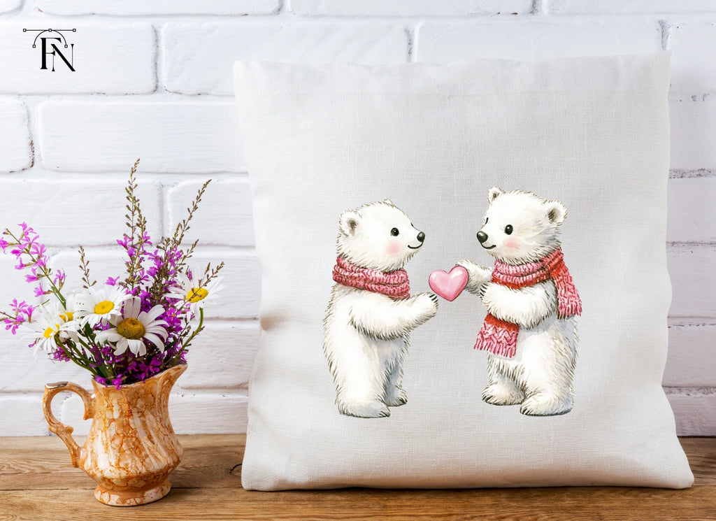 Cute Polar Bears Valentine Clipart Bundle