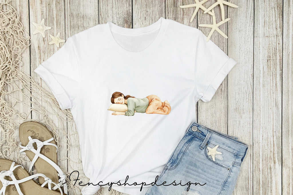 Peaceful Sleeping Girl Clipart Bundle