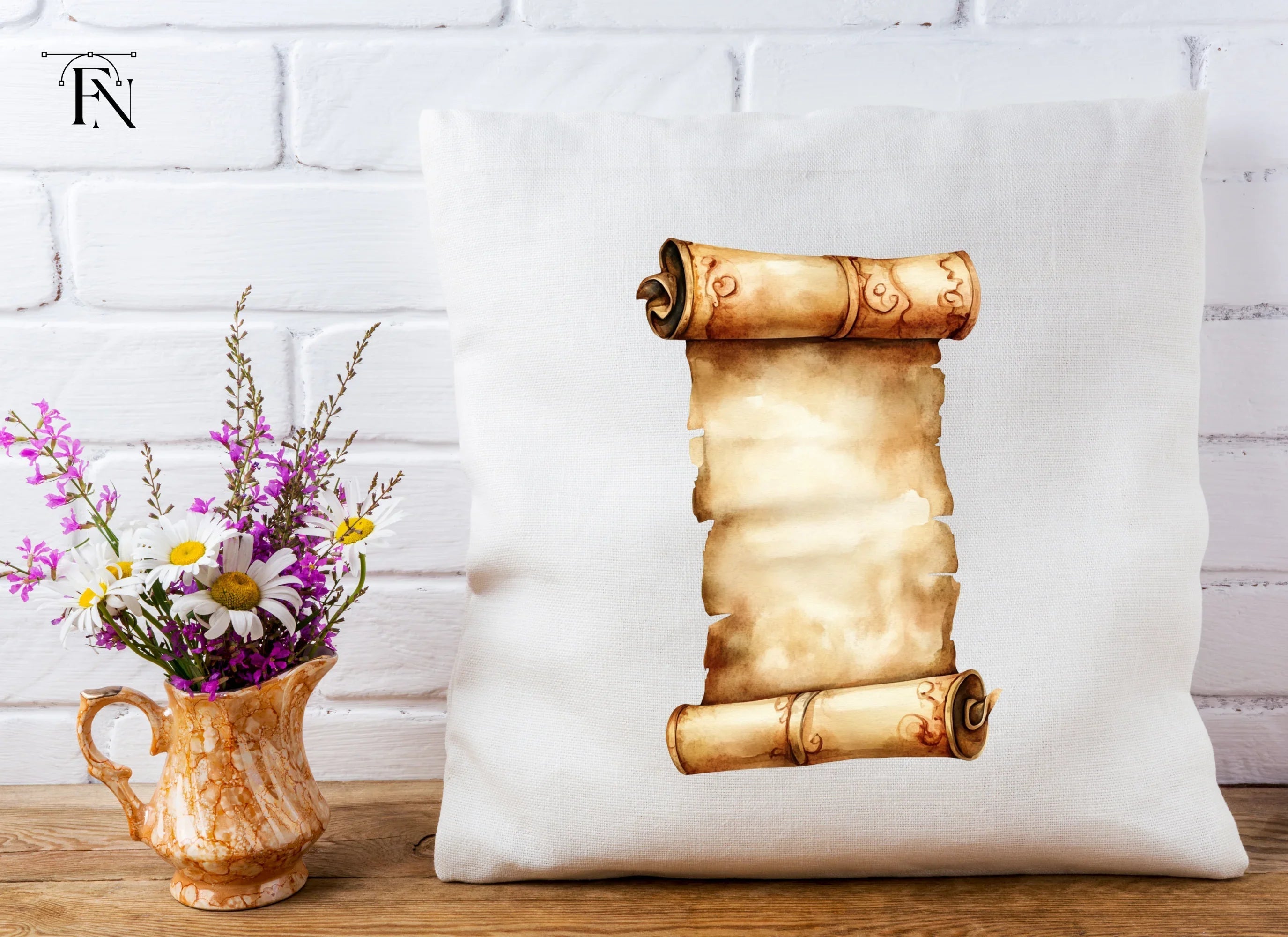 Aged Parchment Scroll Clipart Bundle