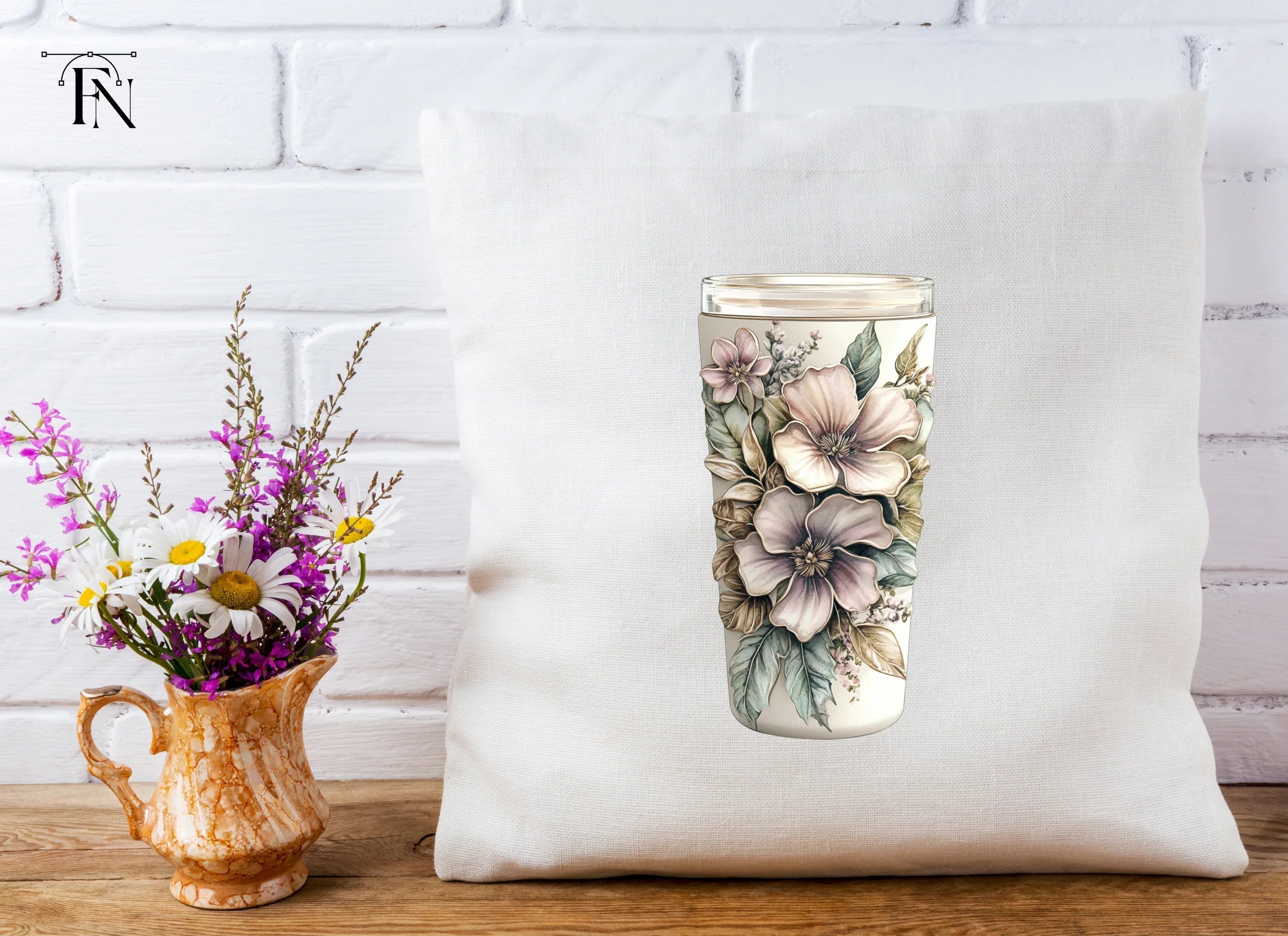 Floral Tumbler Clipart Bundle