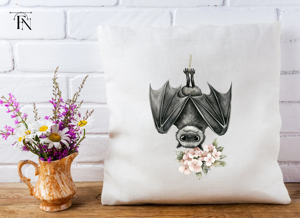 Cute Bat with Flowers Clipart Bundle