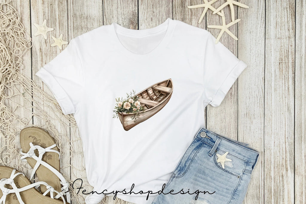 Charming Floral Boat Clipart Bundle