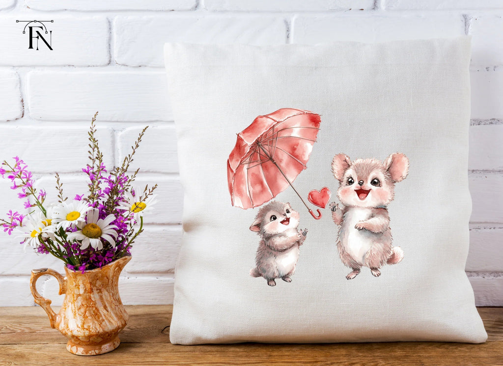 Cute Animals with Umbrellas Clipart Bundle
