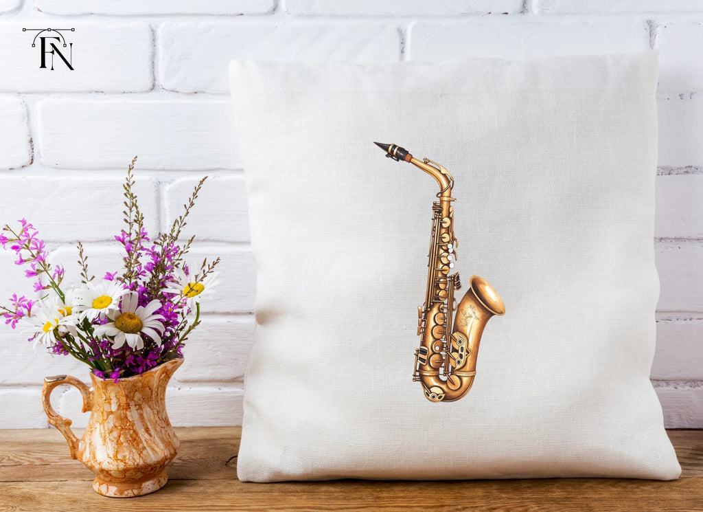 Golden Saxophone Musical Instrument Clipart Bundle