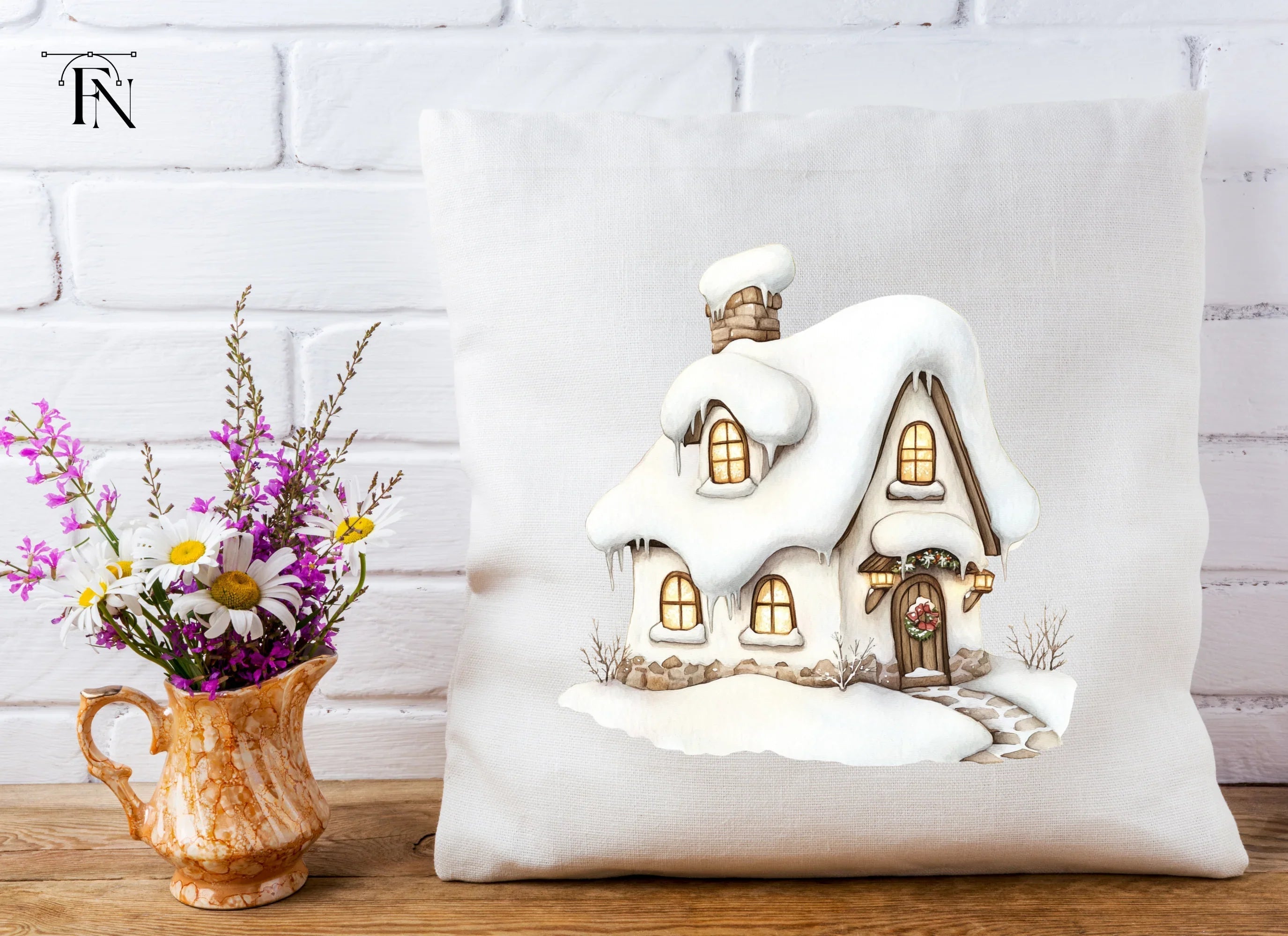 Cozy Winter Cottage Clipart Bundle