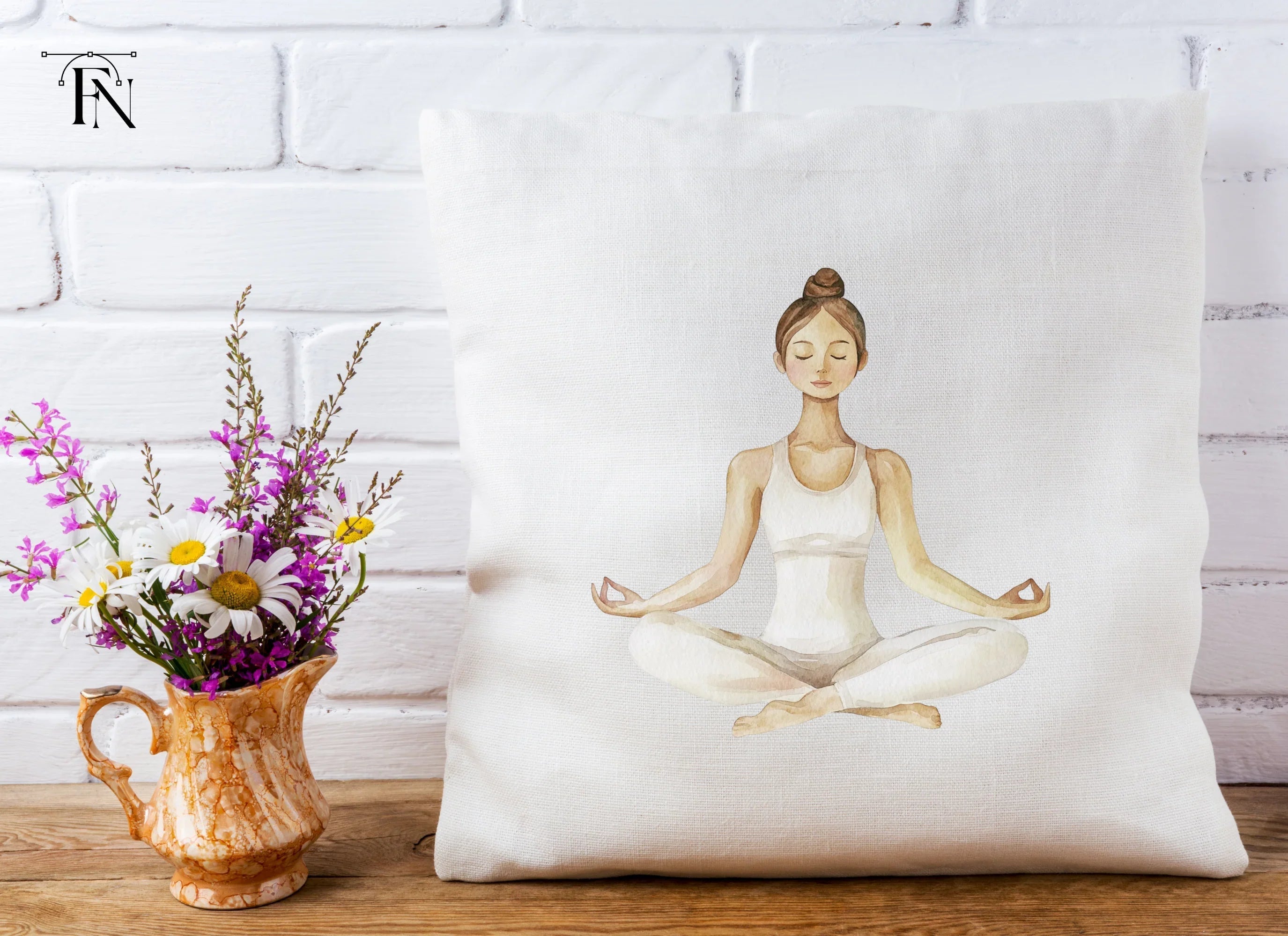 Meditating Woman Yoga Pose Clipart Bundle