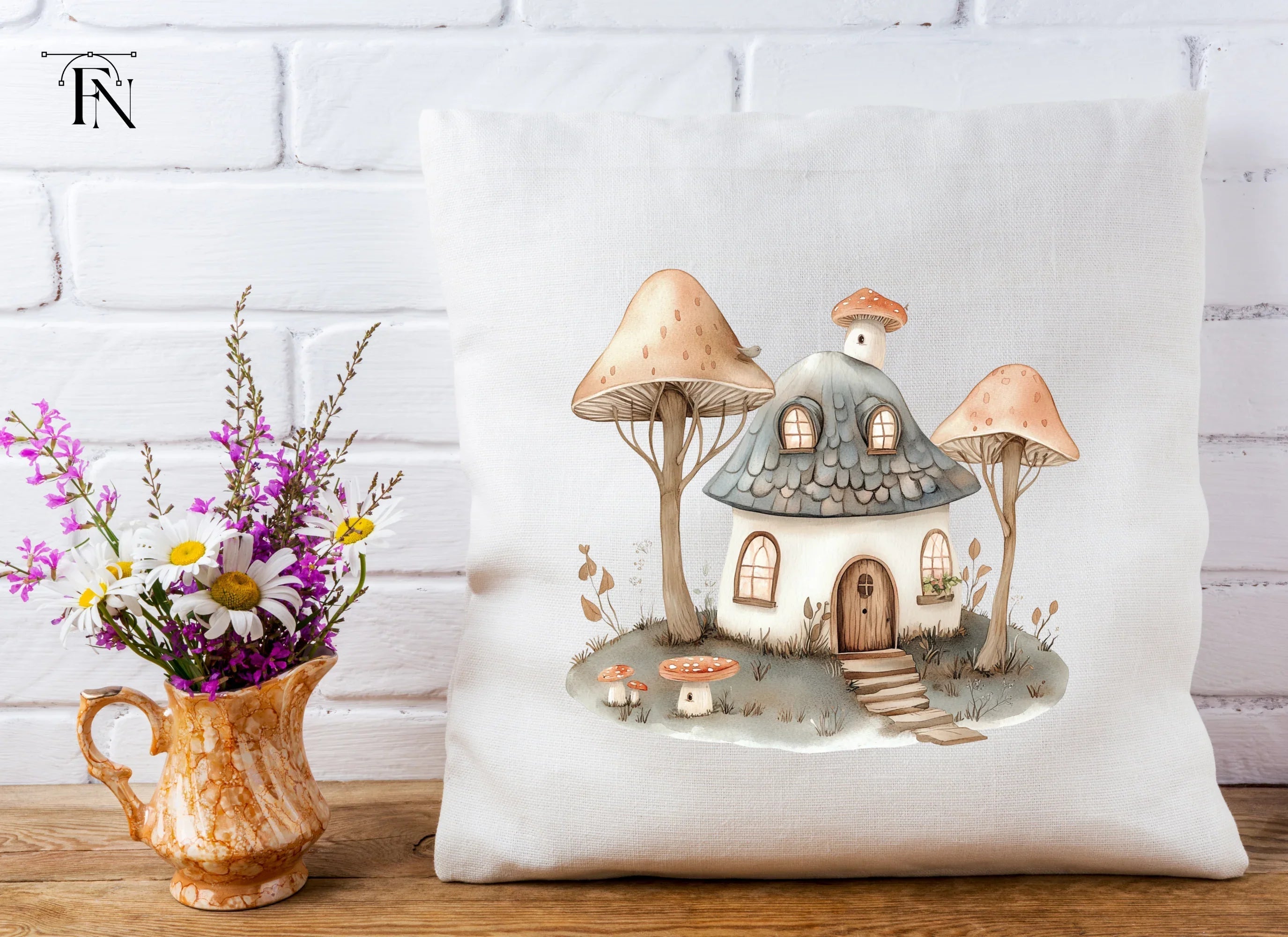Mushroom House Village Clipart Bundle