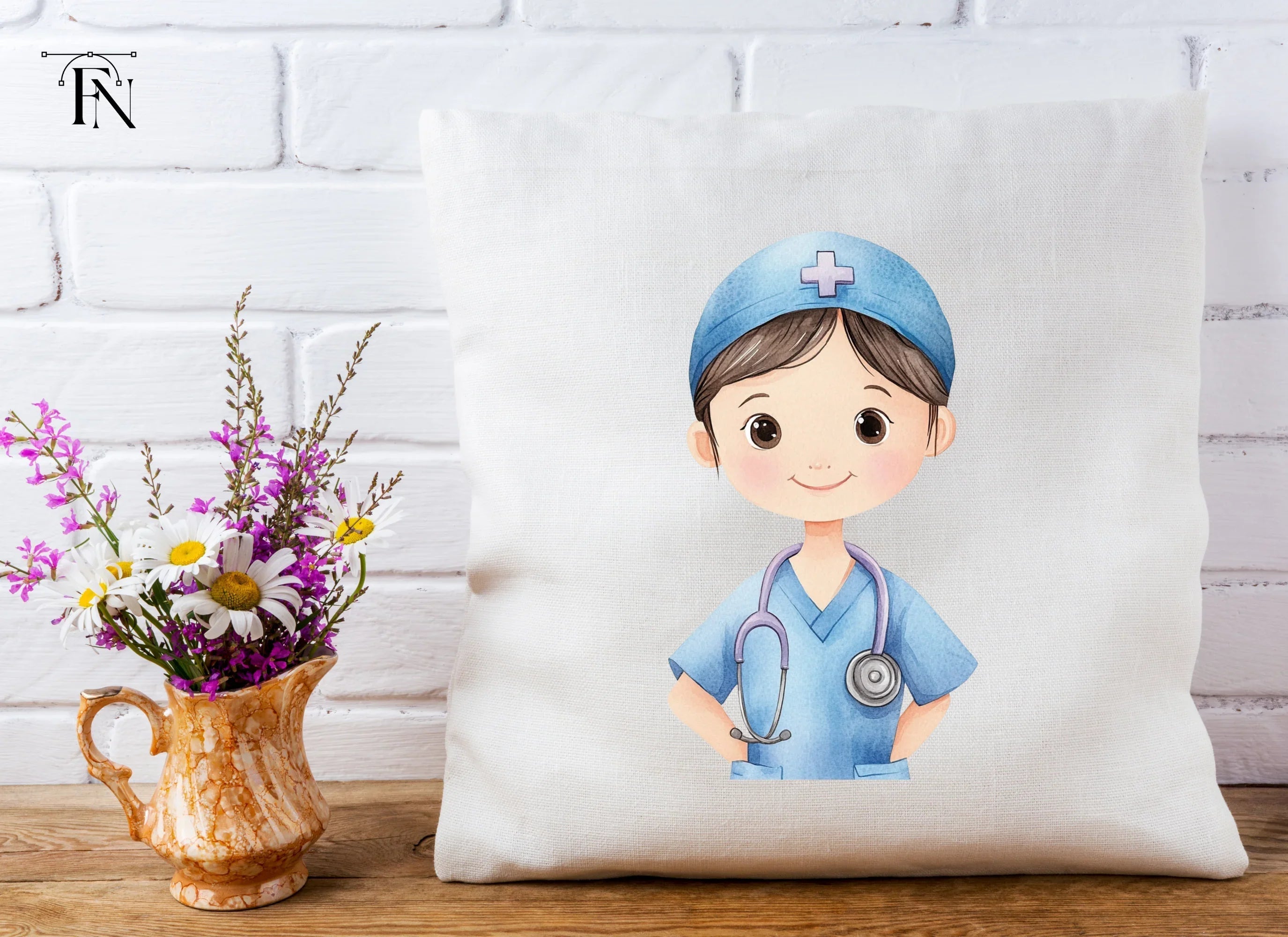 Cute Nurse Characters Clipart Bundle