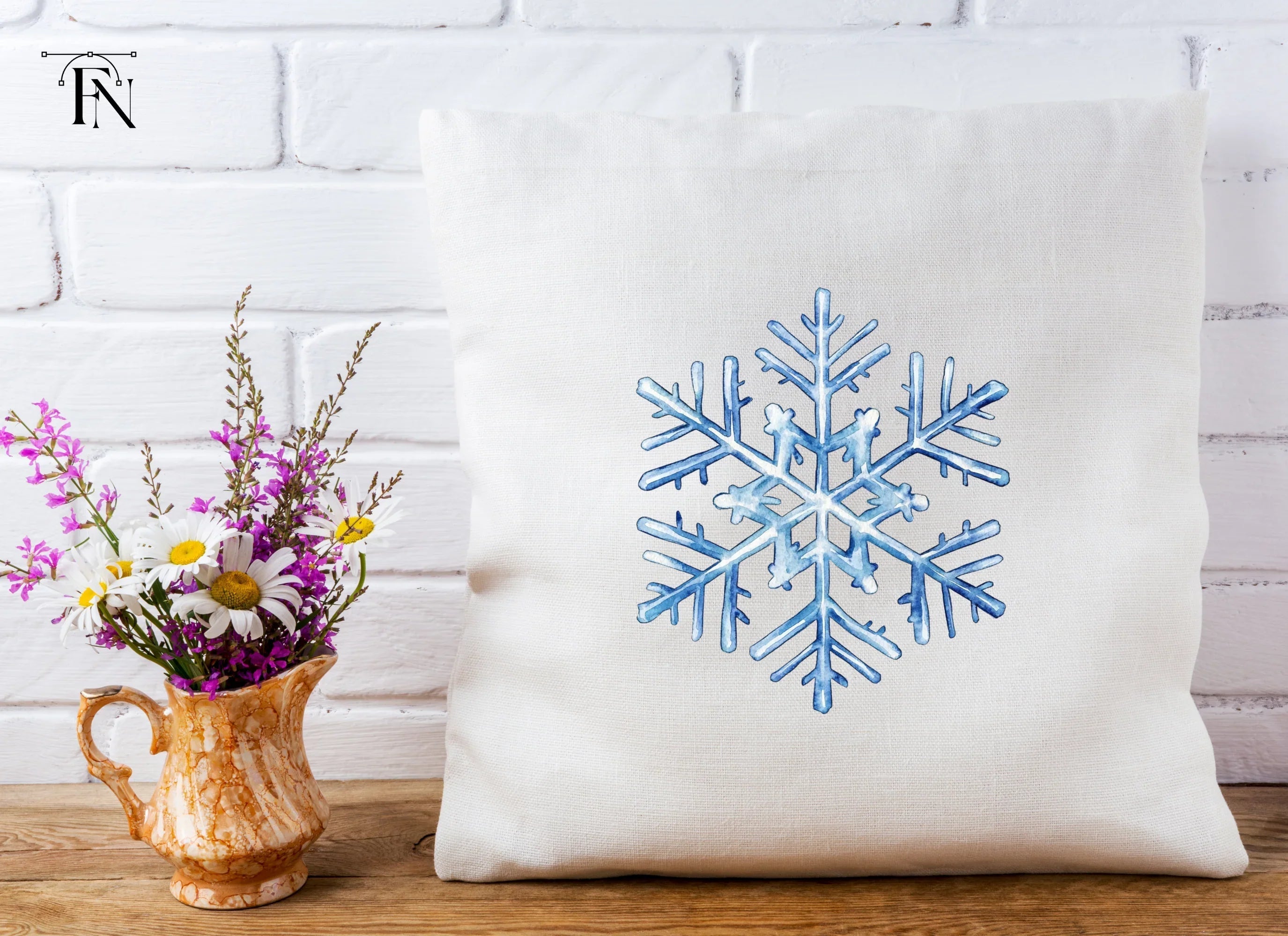 Deep Blue Snowflake Clipart Bundle