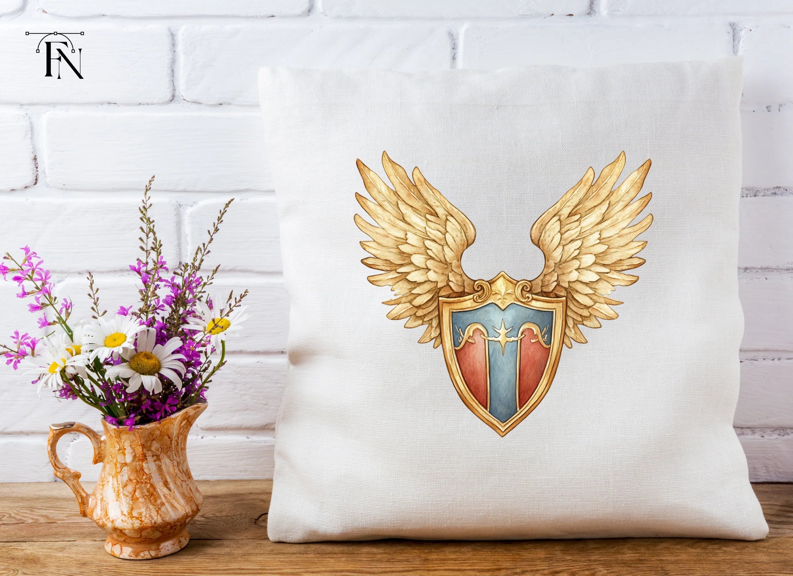 Golden Winged Shields Clipart Bundle