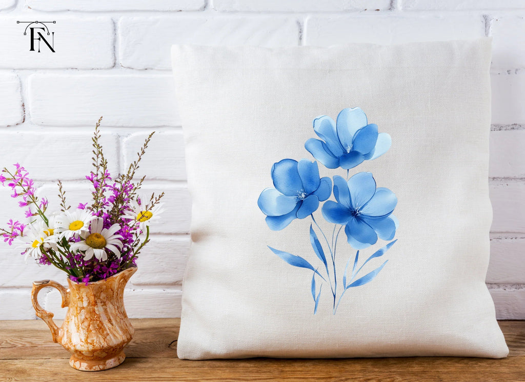 Elegant Blue Floral Clipart Bundle