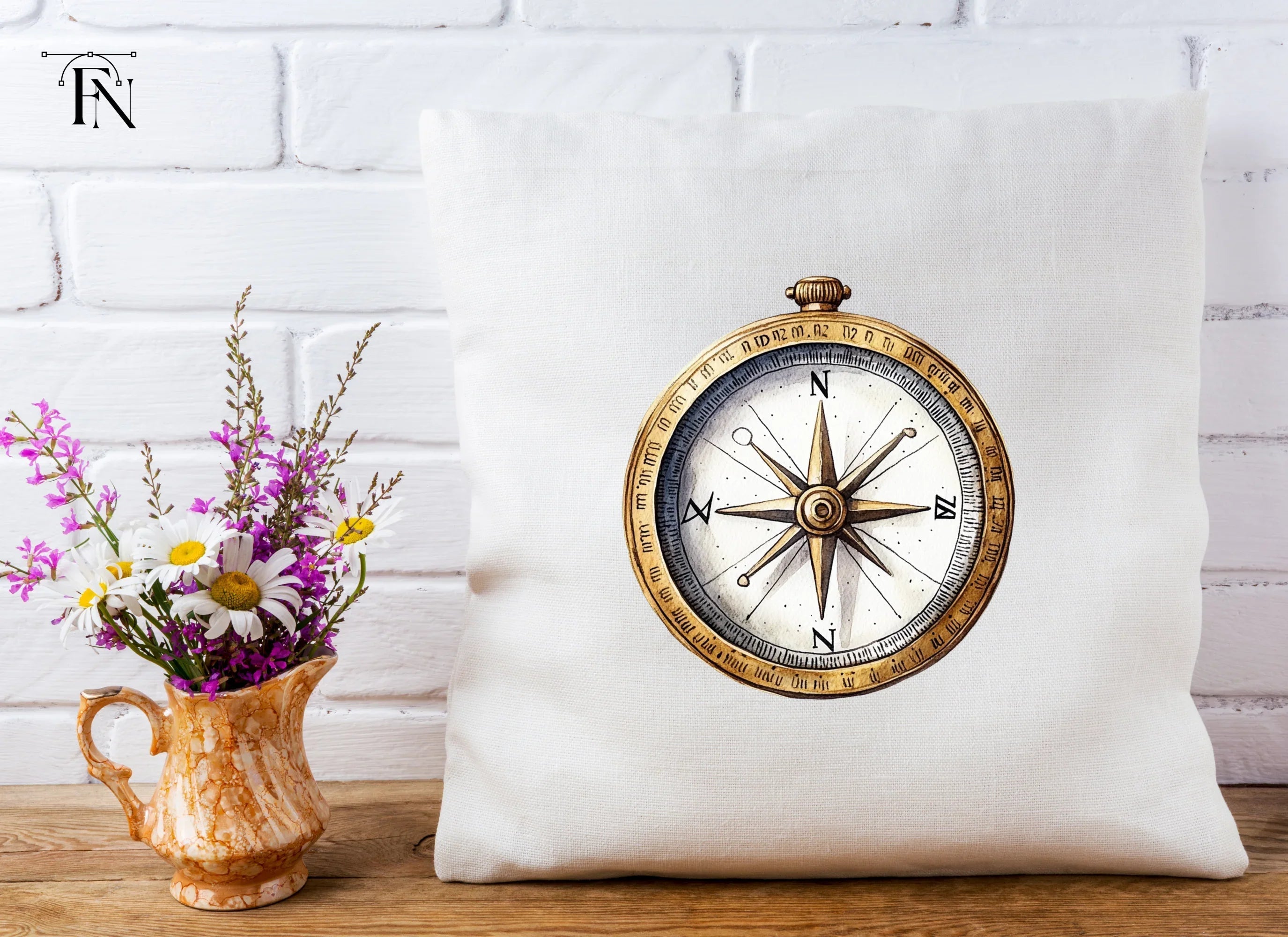 Vintage Compass Clipart Bundle
