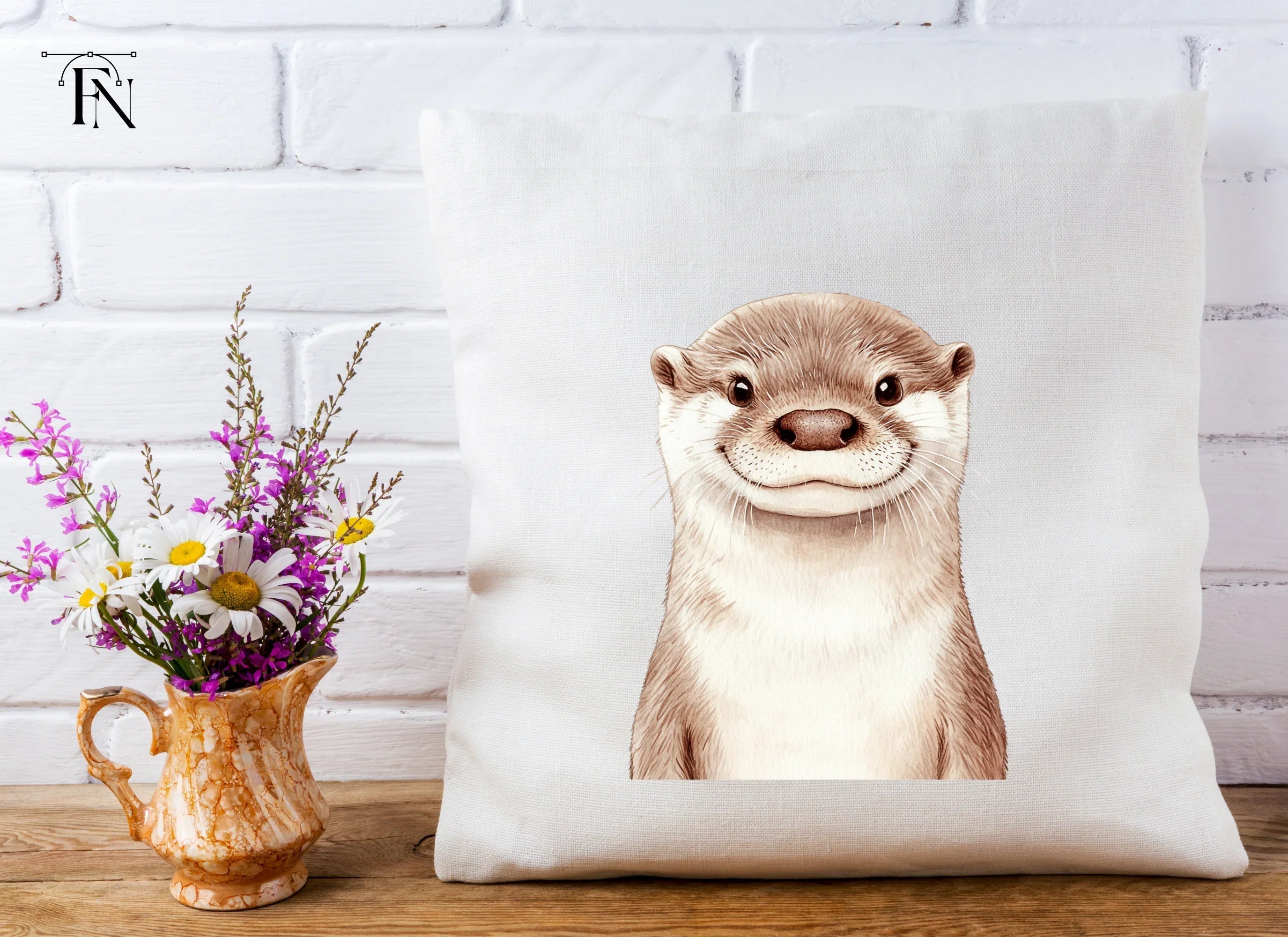 Smiling Otter Faces Clipart Bundle