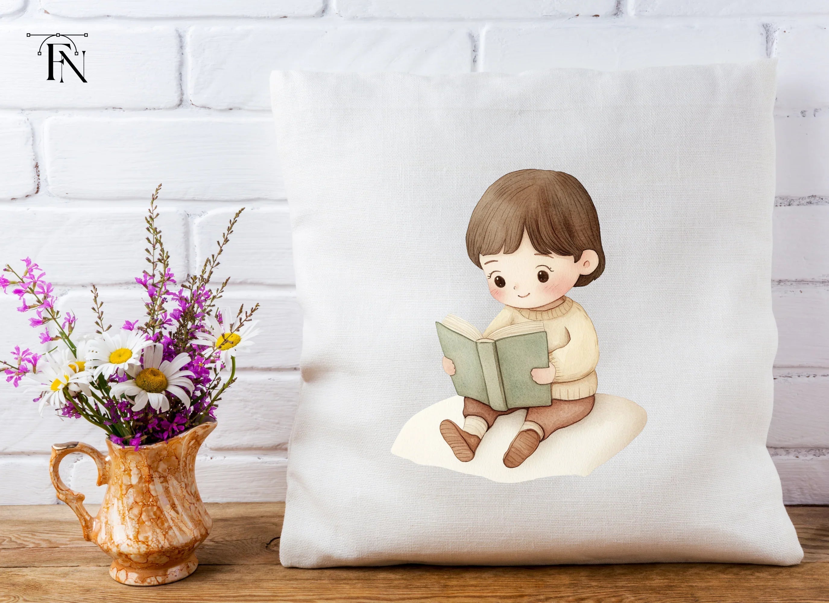 Little Boy Reading Book Clipart Bundle