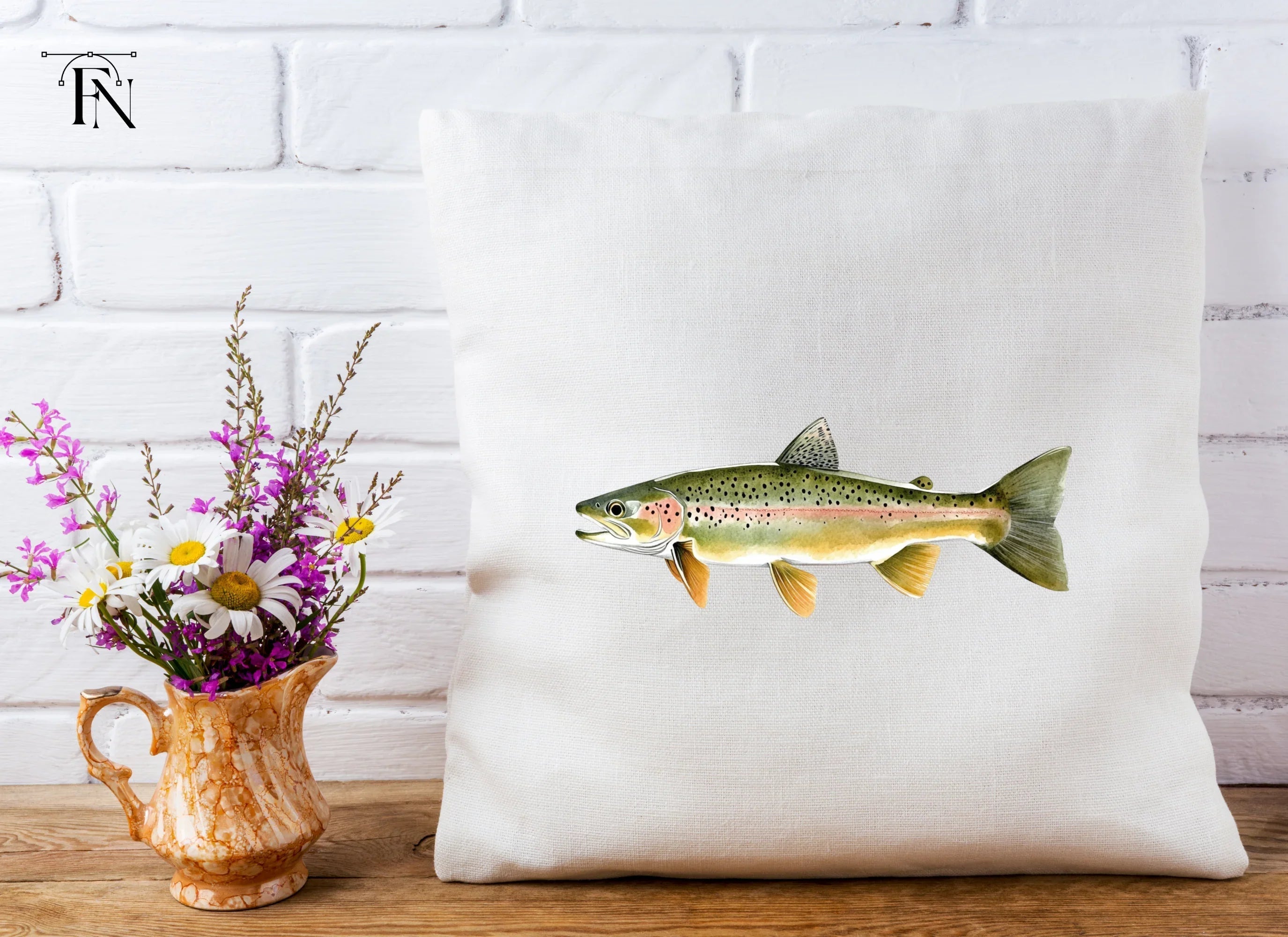 Realistic Brown Trout Fish Clipart Bundle