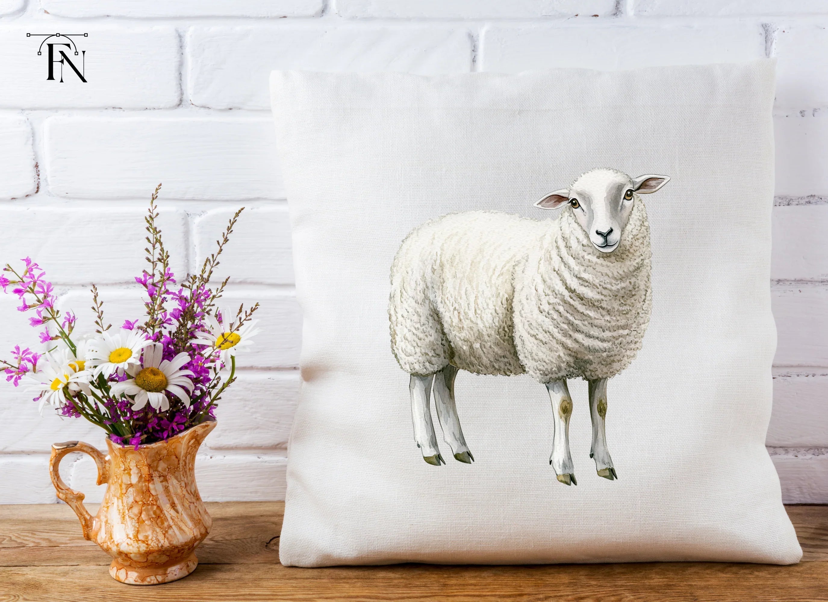 Fluffy White Sheep Clipart Bundle