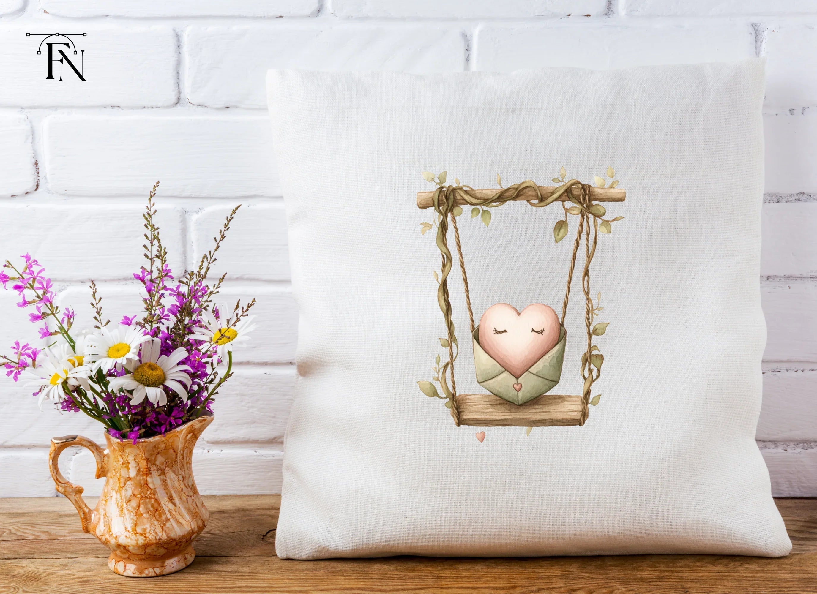 Cute Heart Swings Clipart Bundle