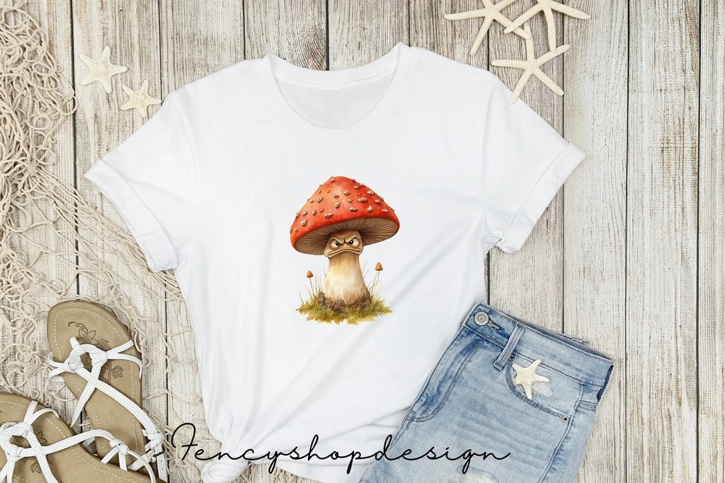 Grumpy Mushroom Clipart Bundle