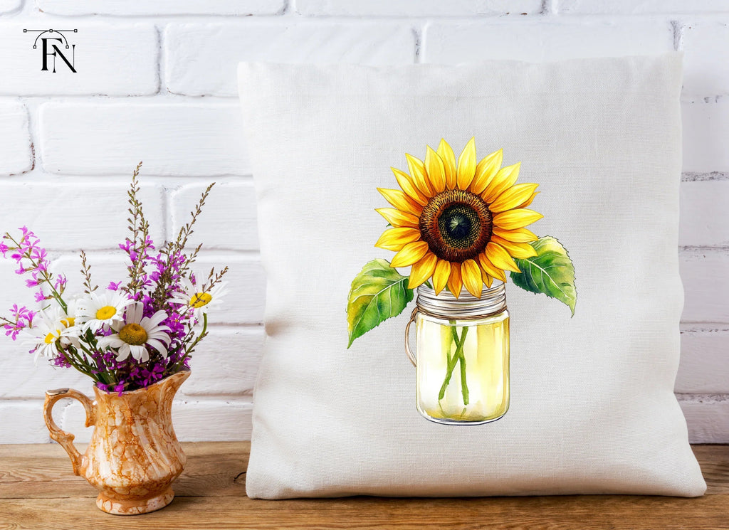 Sunflower in Mason Jar Clipart Bundle