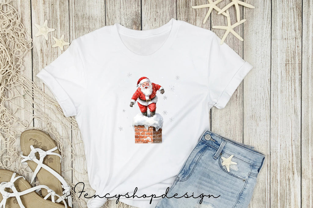 Jolly Santa Christmas Chimney Scenes Clipart Bundle