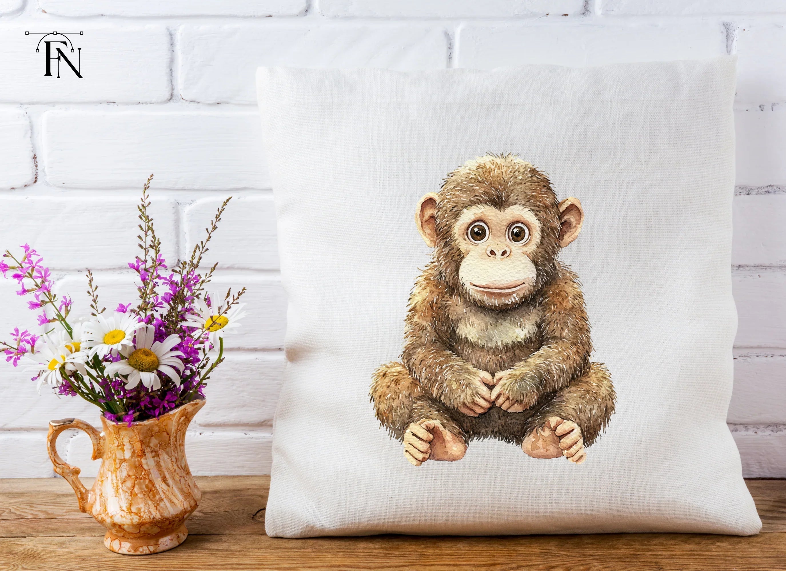 Adorable Baby Monkey Clipart Bundle