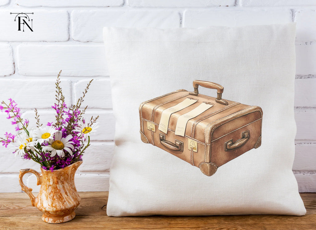 Vintage Travel Suitcases Clipart Bundle