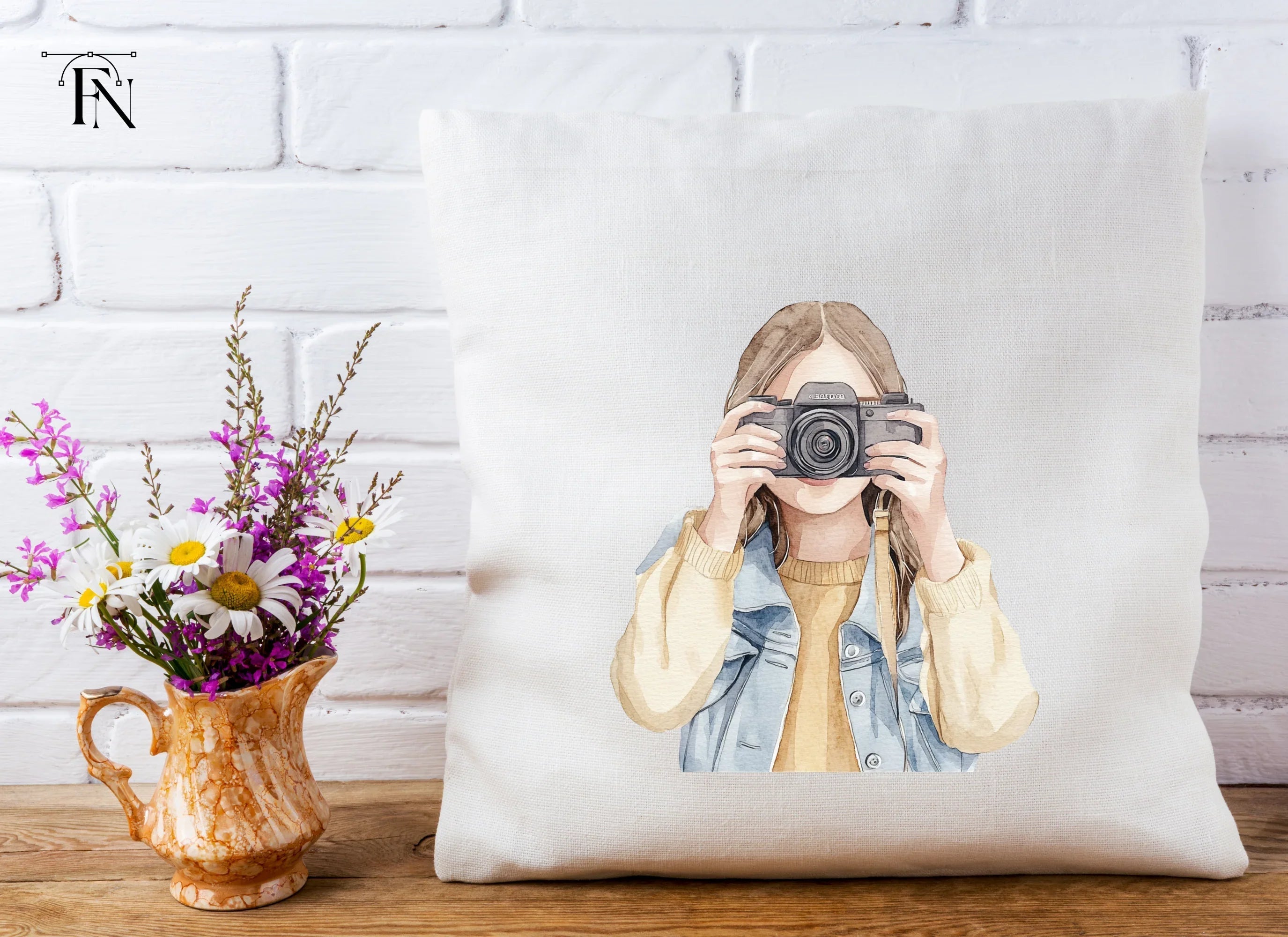 Stylish Girl Photographer Clipart Bundle
