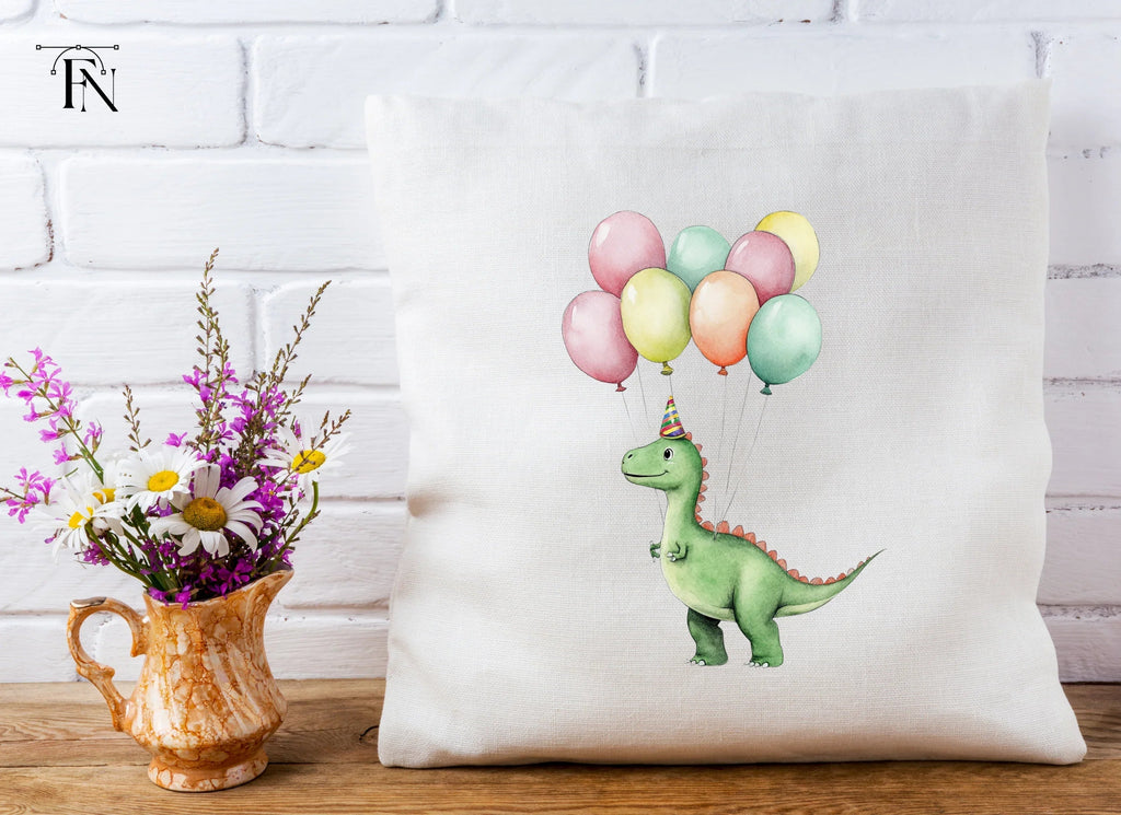 Happy Dinosaur with Balloons Clipart Bundle