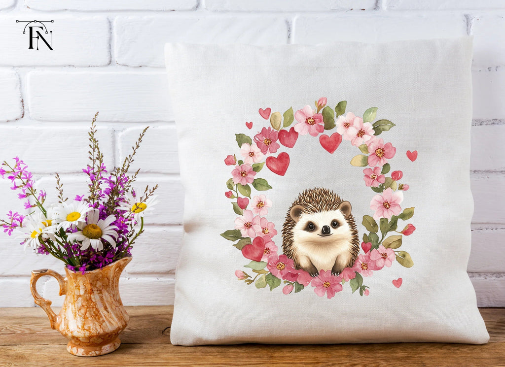 Cute Hedgehog Valentine Wreath Clipart Bundle